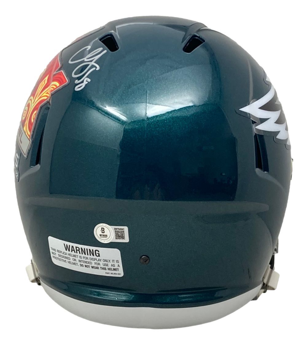 Authentic CJ Gardner Johnson Signed Philadelphia Eagles Super Bowl LIX Replica Helmet - Collectible Memorabilia for Eagles Fans & NFL Enthusiasts - Perfect for Display, Gifting, and Sports Collections