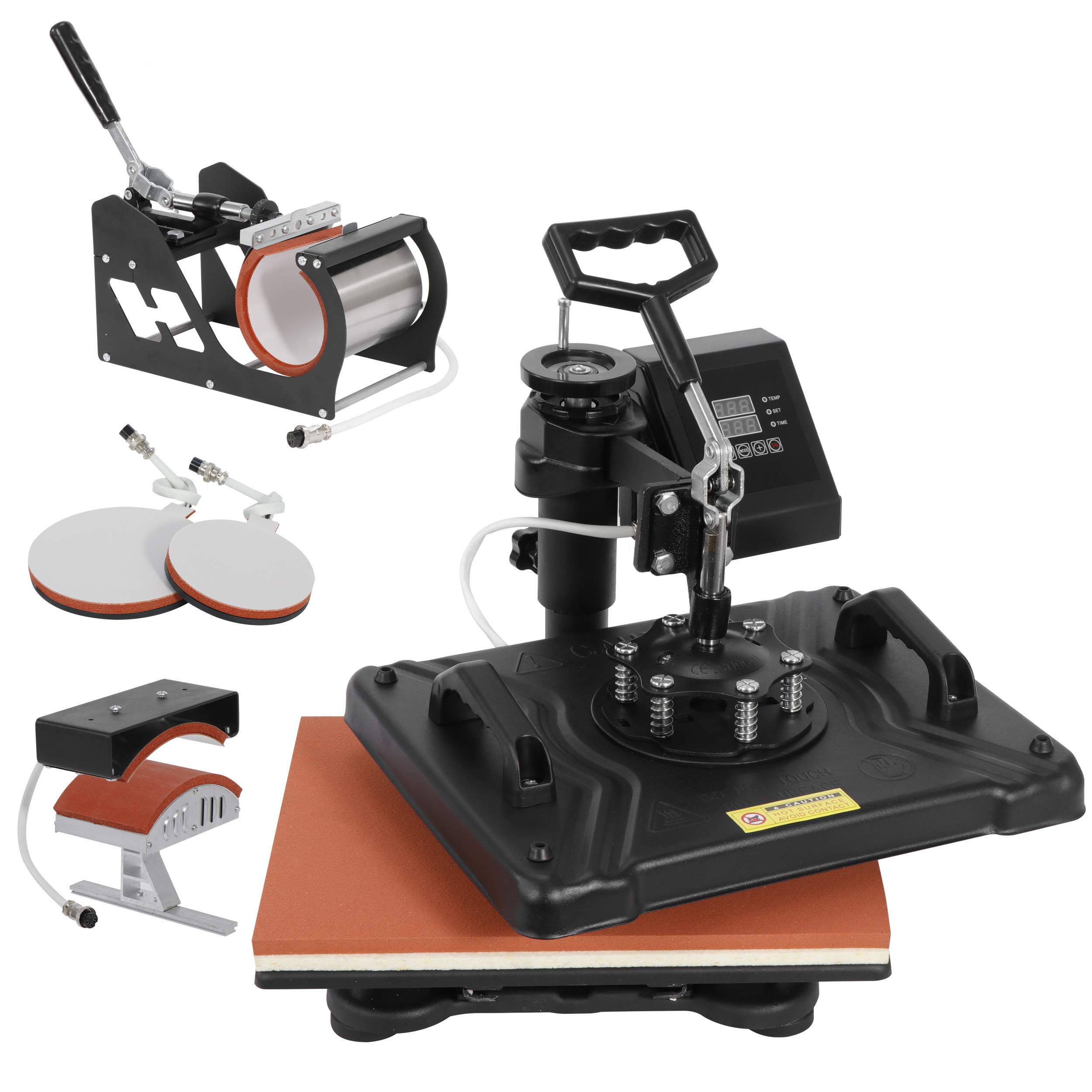 5 in 1 Digital Sublimation Heat Press Machine 12x15 Inch - 360° Swing Away T-Shirt Heat Press for Custom Apparel, Hats, Mugs & Plates | Perfect for DIY Crafts, Small Business & Personalized Gifts