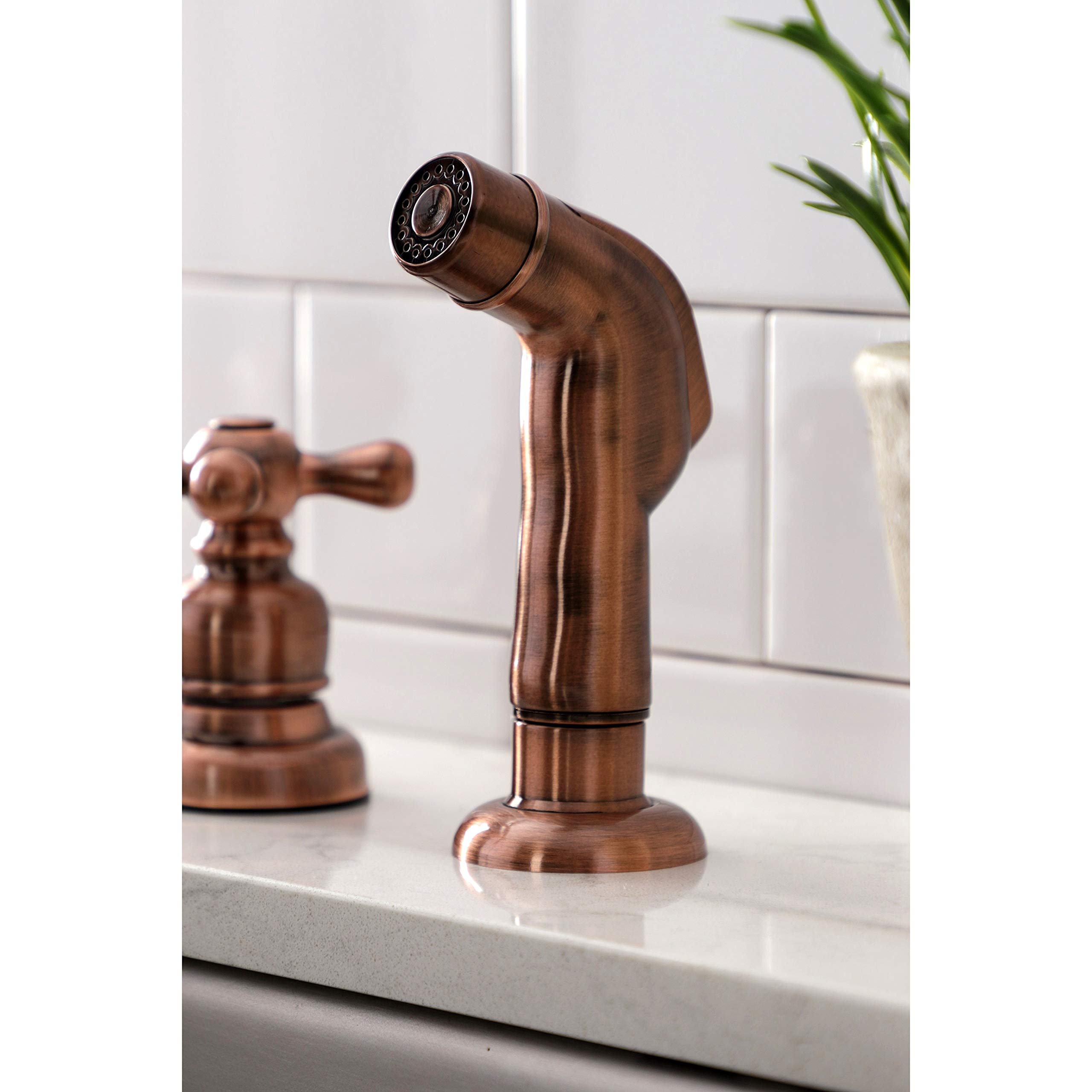 Kingston Brass KB726AXSP 8-Inch Centerset Kitchen Faucet in Antique Copper - Vintage Style for Farmhouse & Traditional Kitchens