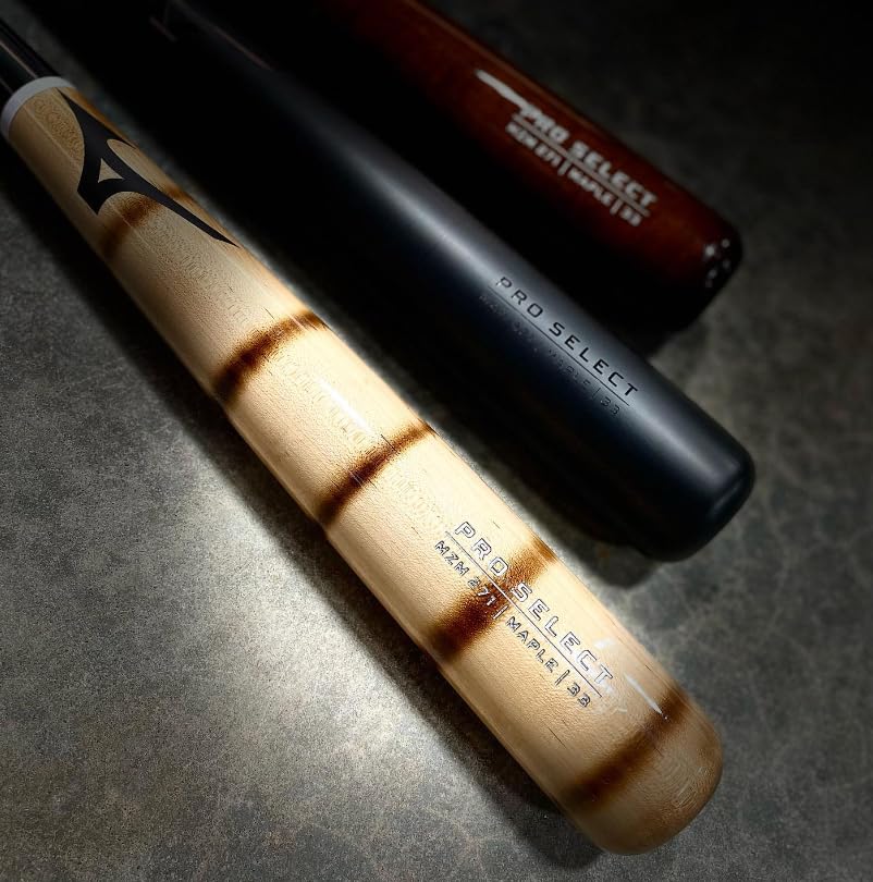 Mizuno Pro Select Maple Wood Baseball Bat - Rock Hard Maple, Compressed Barrel, Ink Dot, Cupped End - Perfect for Professional Training & Competitive Games