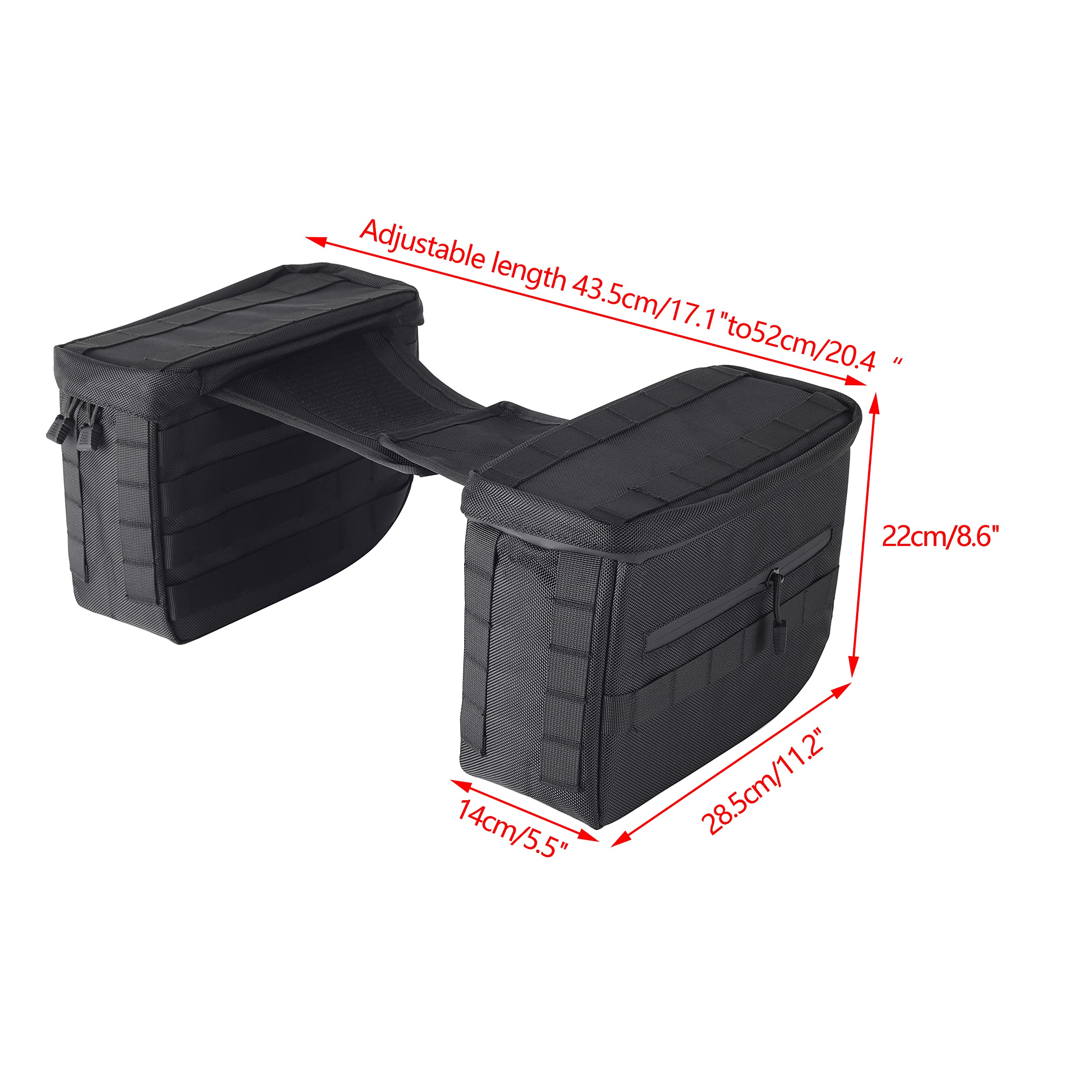 Universal Motorcycle Saddlebags - 14.5L (3.8 Gallon) Waterproof Luggage Storage Bags for Harley Softail Dyna Super Glide Sportster FXR - Perfect for Long Distance Travel, Road Trips & Daily Commuting