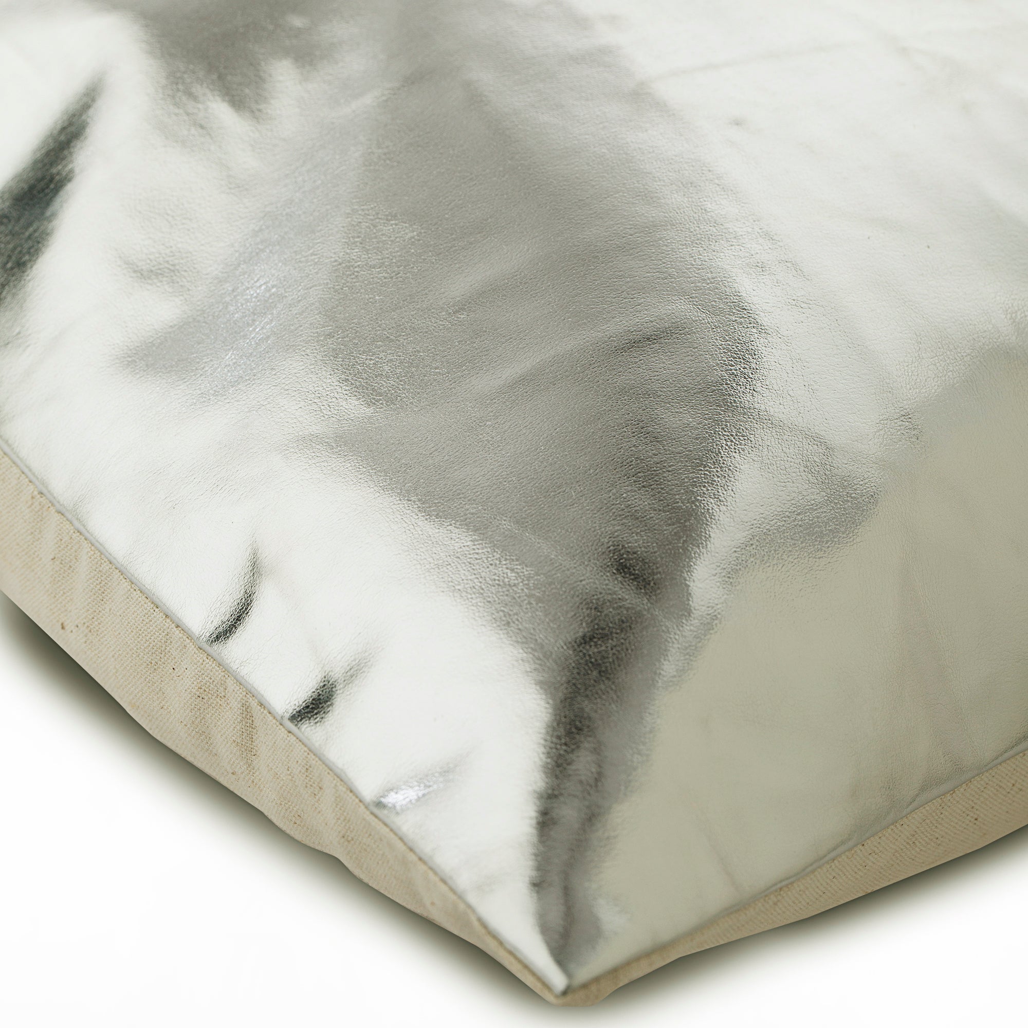 Better Half Silver Faux Leather Throw Pillow Cover - Elegant Home Decor for Sofa, Bed & Living Room