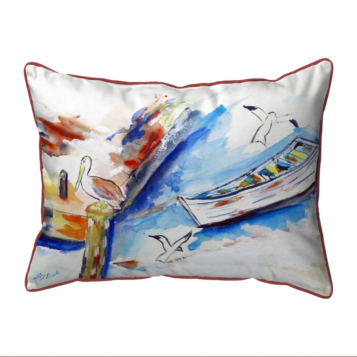 Betsy Drake ZP663 Decorative Throw Pillow 20x24 Inches - Soft Multi-Color Cushion for Sofa, Bed, Living Room & Home Decor