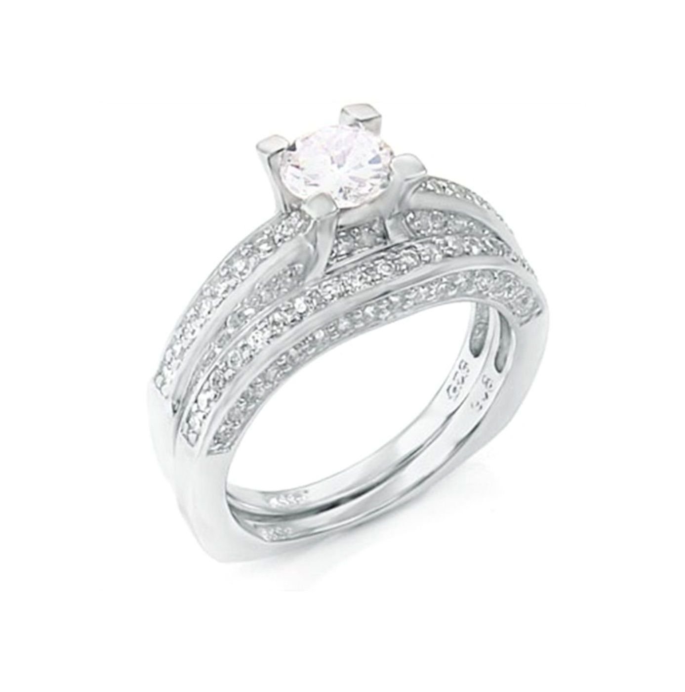0.85 Carat Diamond Wedding Ring Set in 925 Sterling Silver - Elegant Bridal Jewelry for Engagement, Proposal & Anniversary Gifts