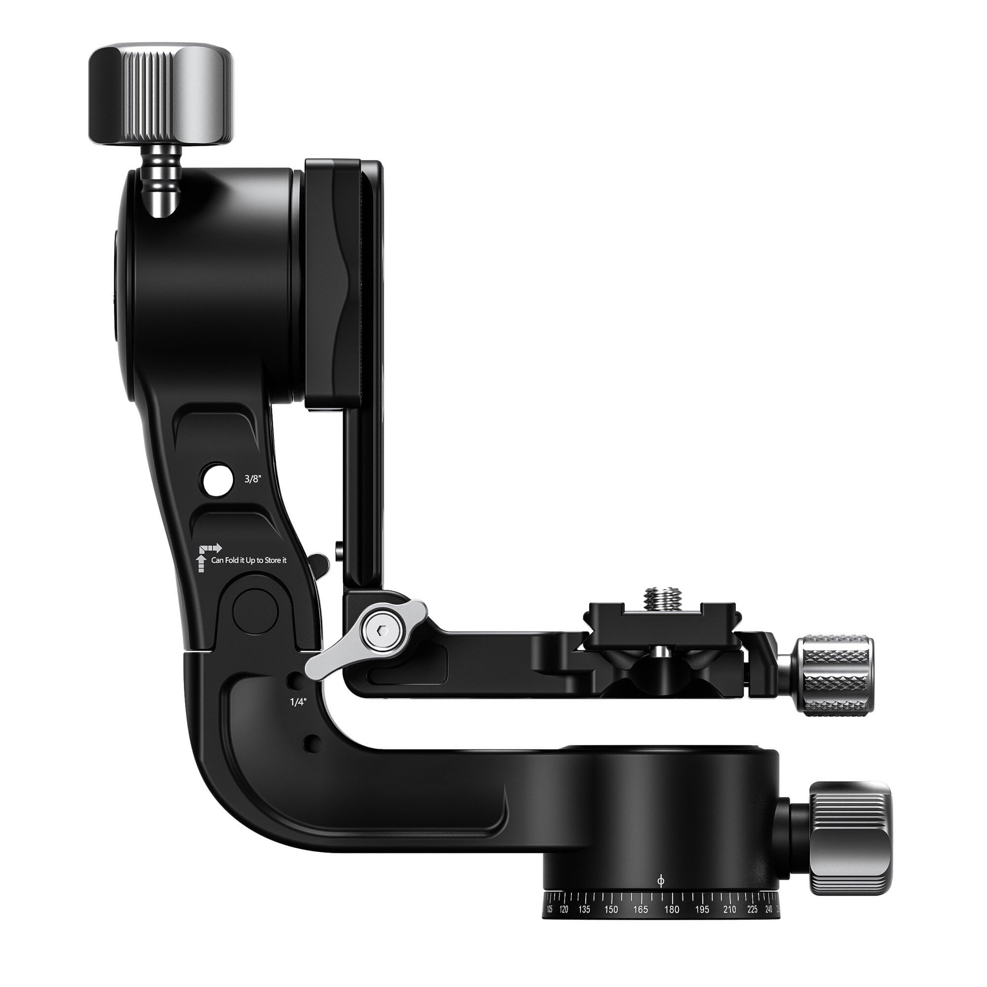 Leofoto PG-1 Black Heavy Duty Gimbal Tripod Head - Arca Swiss Compatible for DSLR & Mirrorless Cameras - Perfect for Wildlife Photography, Bird Watching & Sports Shooting