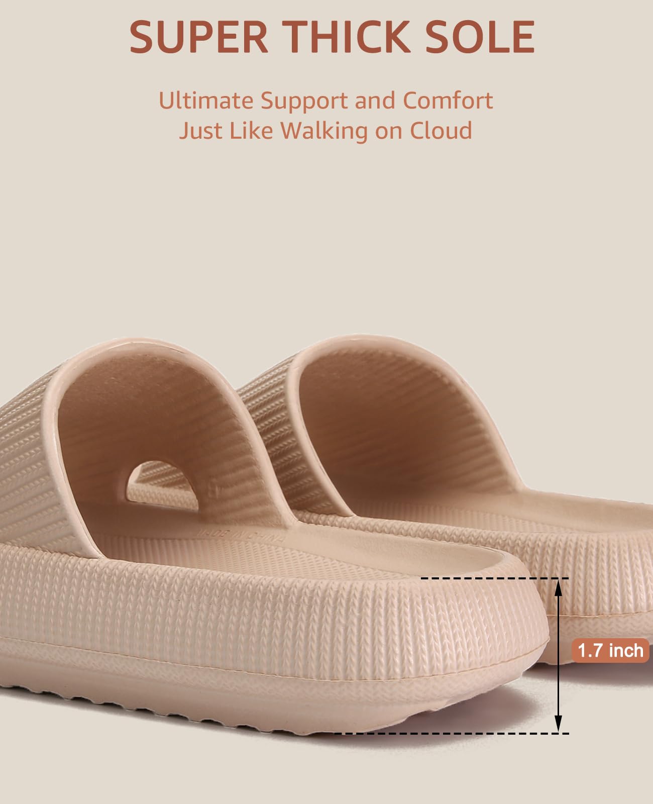 Cloud Slippers for Women and Men - Ultra Soft Pillow Slippers with Non-Slip Sole | Shower Slides & Bathroom Sandals | Thick Cushioned Comfort for Home, Spa, and Relaxation