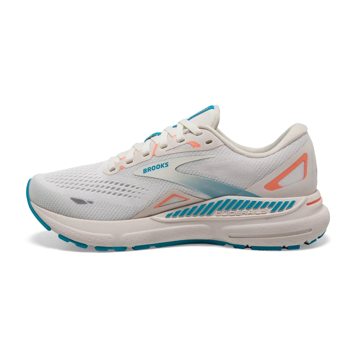 Brooks Women's Adrenaline GTS 23 Running Shoes - Lightweight Support for Overpronation, Coconut/Papaya/Blue - Perfect for Road Running, Jogging & Daily Workouts