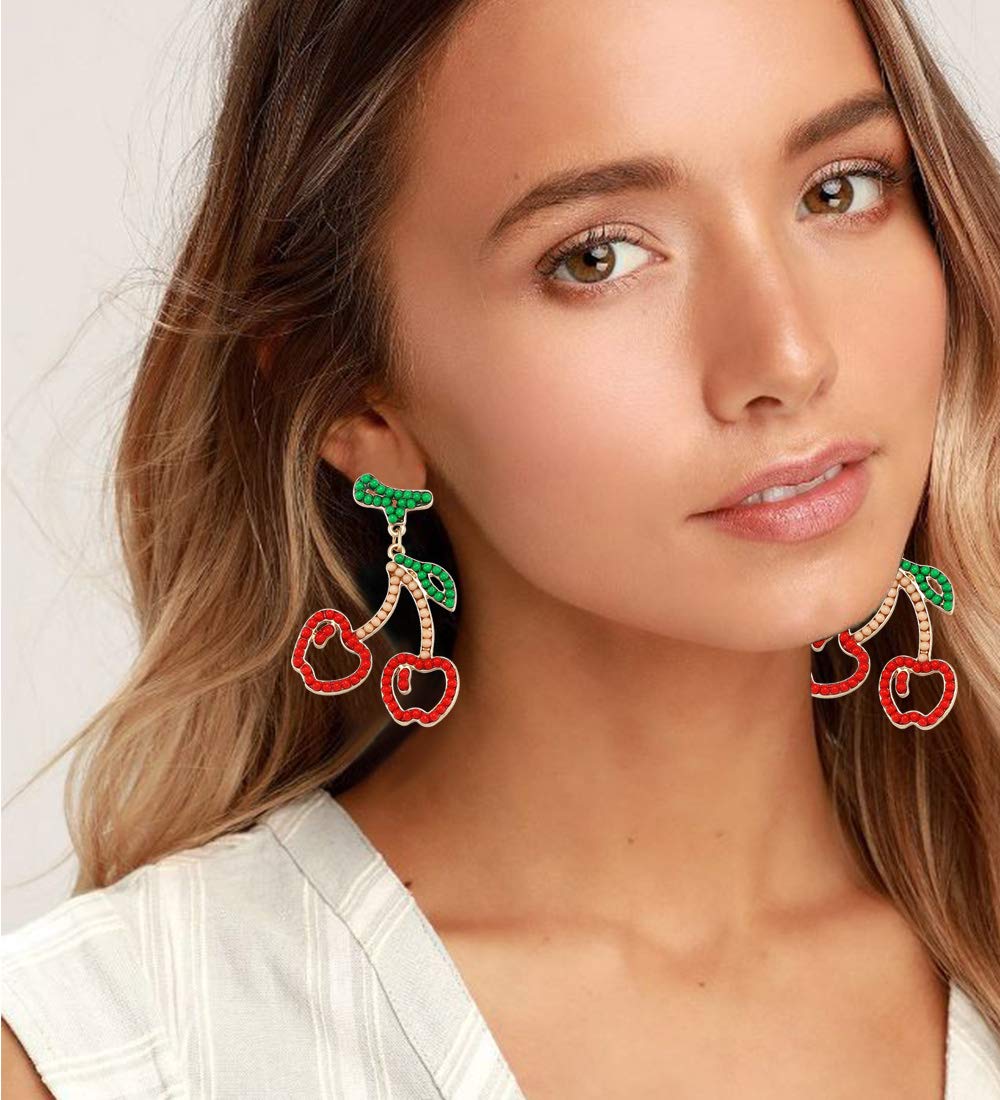 Handmade Boho Beaded Drop Earrings for Women - Tropical Fruit & Flamingo Seed Bead Dangle Earrings - Perfect for Summer, Beach Vacations & Boho Fashion Accessories