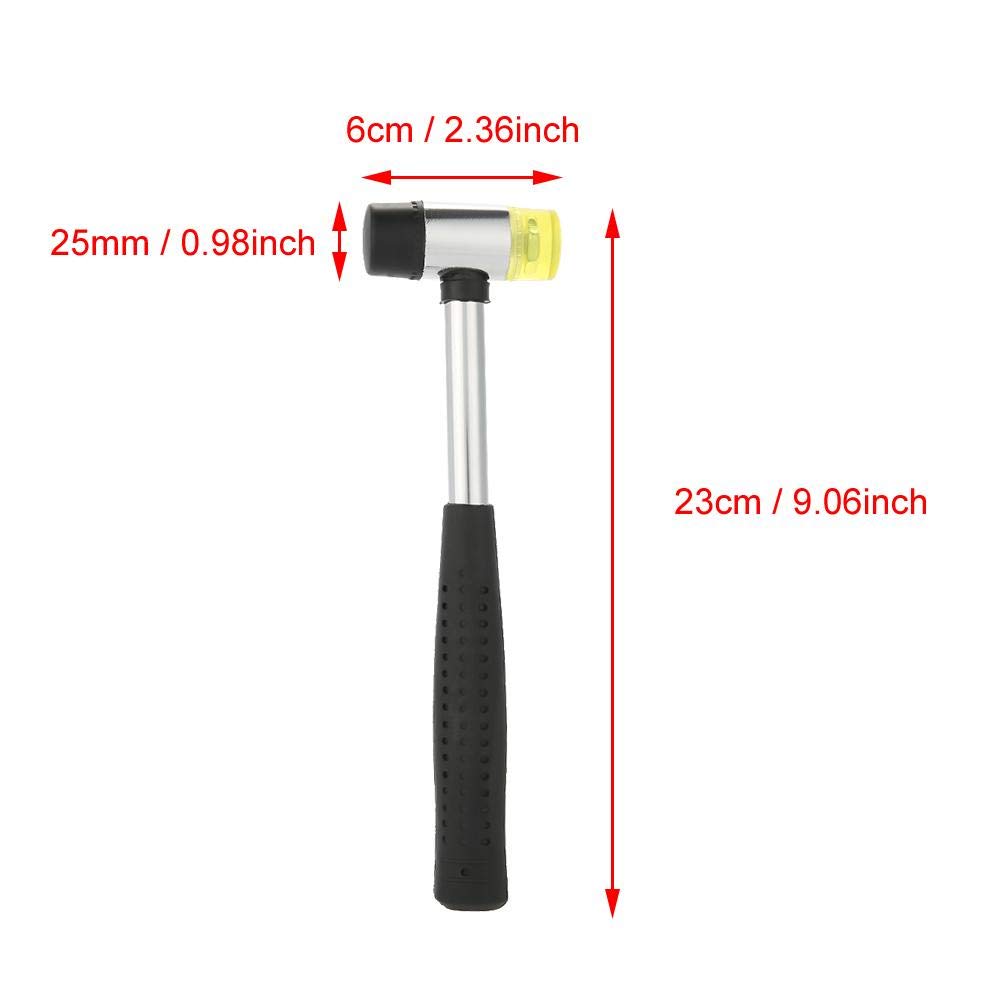 Multi-Function Hammer with Steel Handle & Non-Slip Rubber Grip - Double-Face Head (25mm) for Home Repair, Construction, and DIY Projects