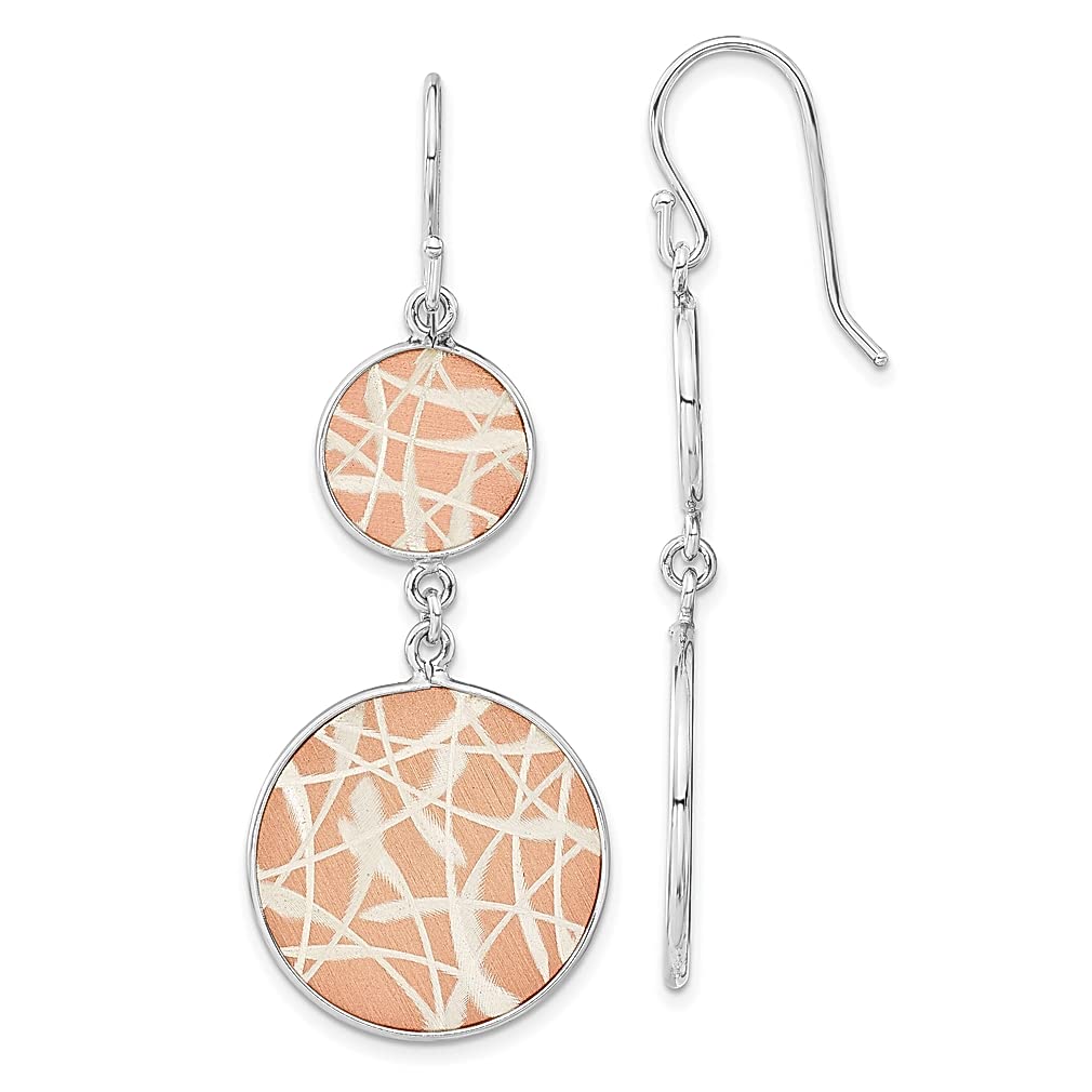 925 Sterling Silver Rose Gold Plated Laser Cut Circle Drop Dangle Chandelier Earrings for Women | Elegant Fine Jewelry Gift for Her | Perfect for Weddings, Parties & Special Occasions