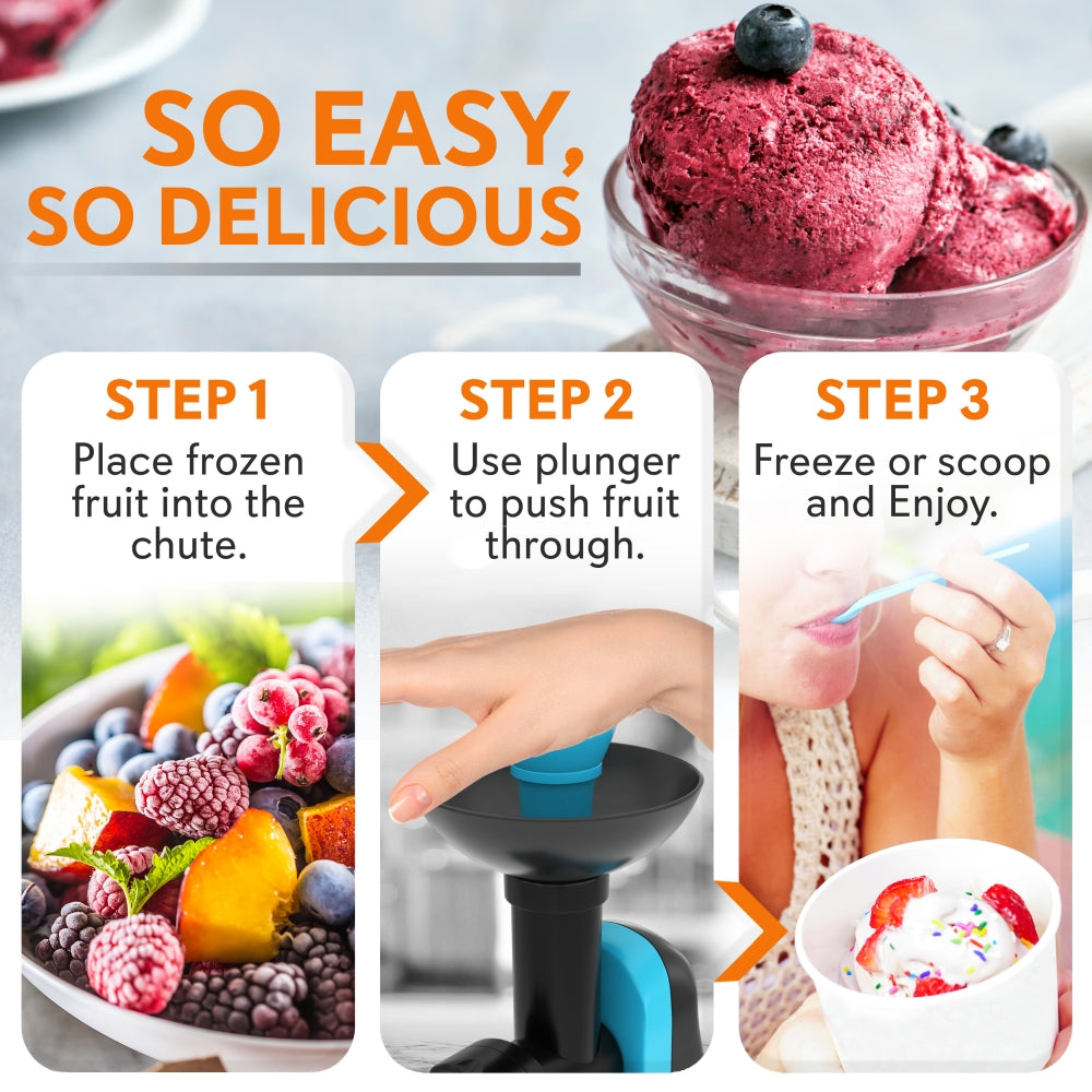 Electric Sorbet Maker Machine - Homemade Ice Cream, Frozen Yogurt & Gelato Maker - Perfect for Parties, Dessert Bars & Summer Treats