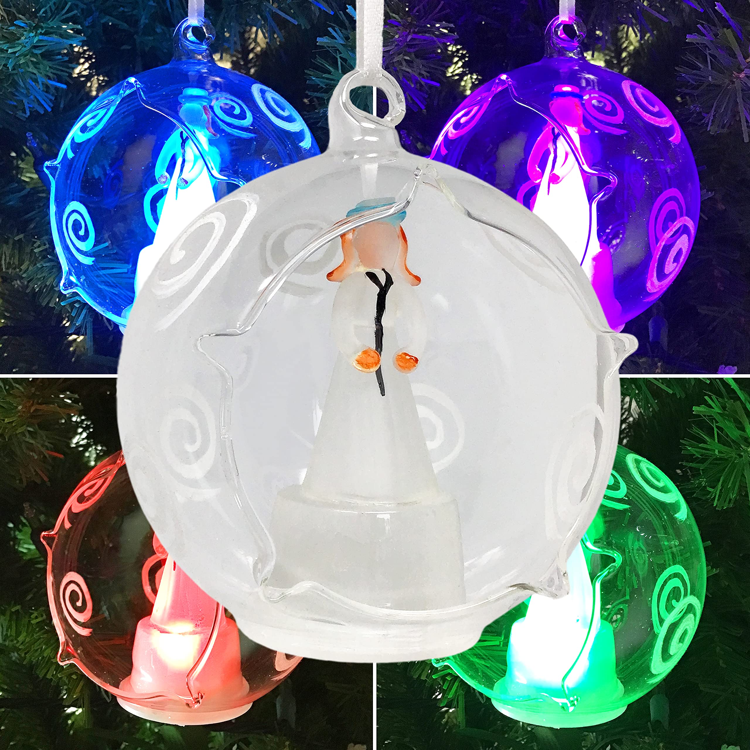 LED Nurse Christmas Ball Ornament with 2022 Dated Charm - Hand-Painted Glitter Swirl Design - Color Changing Lights & 5-Hour Timer - Perfect for Hospital Decor, Nursing Gifts, and Holiday Tree Decoration