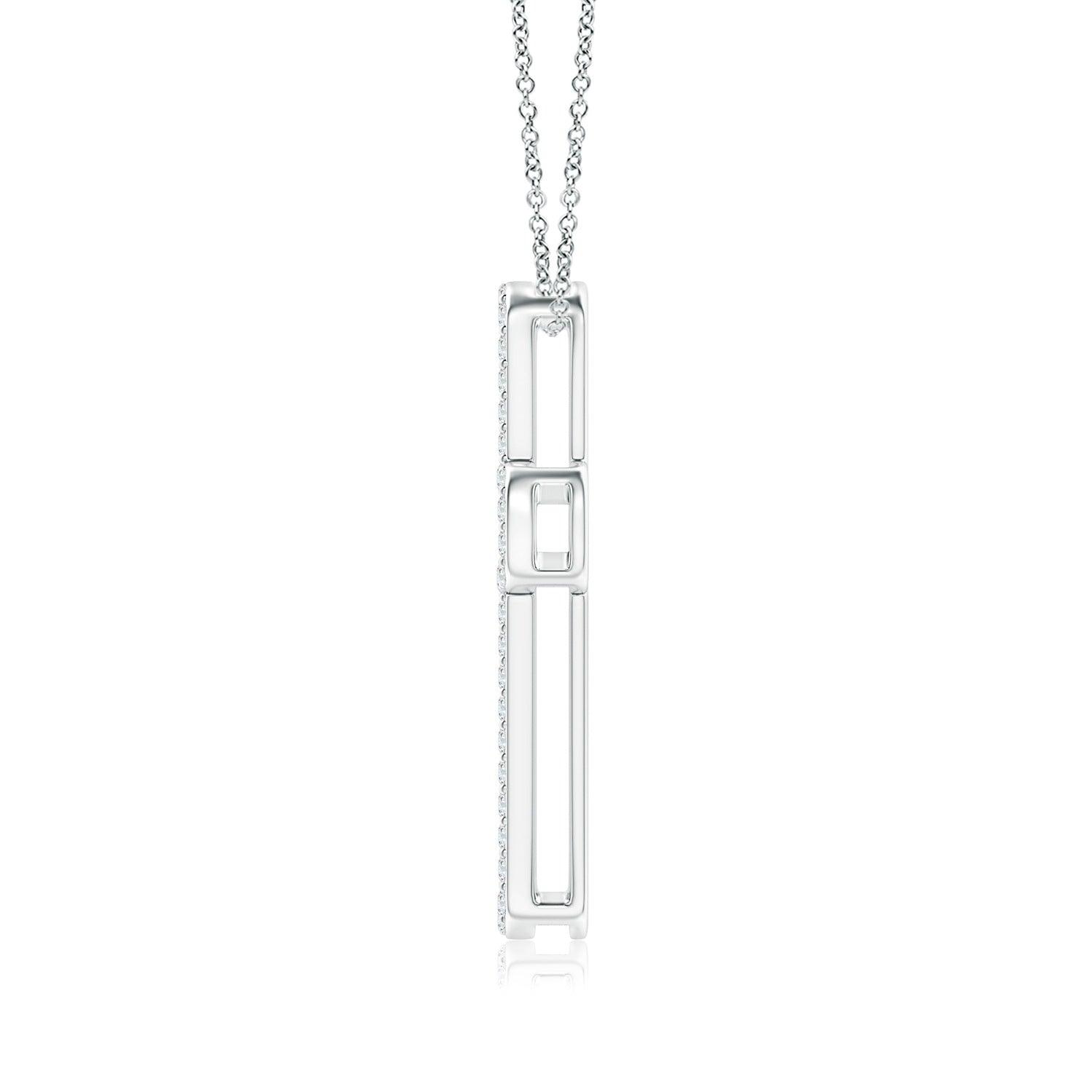 Blue Sapphire & White Sapphire Cross Pendant Necklace - Elegant Religious Jewelry for Women - Perfect for Church, Weddings & Special Occasions