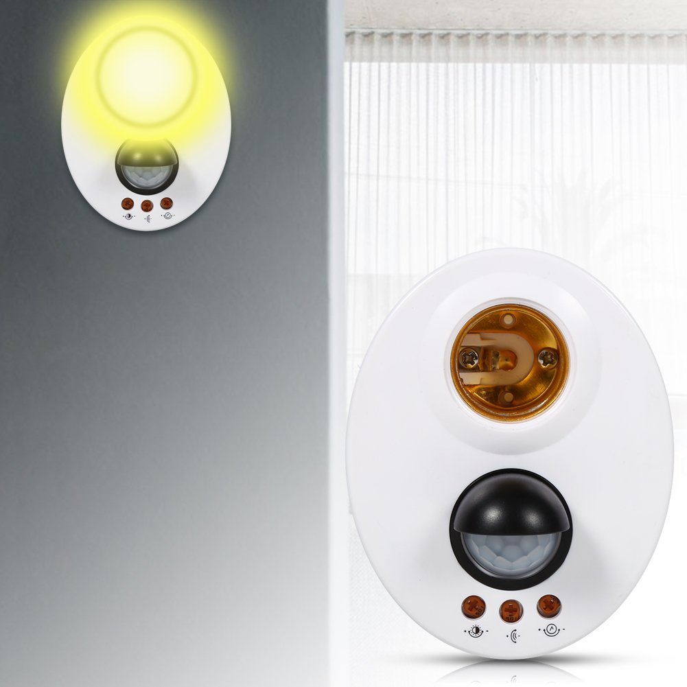 Evonecy Light Socket with IR Infrared Sensor - Super Energy Saving Automatic Light Socket for Warehouse, Corridor, Basement & Toilet - Perfect for Motion-Activated Lighting in Dark Spaces