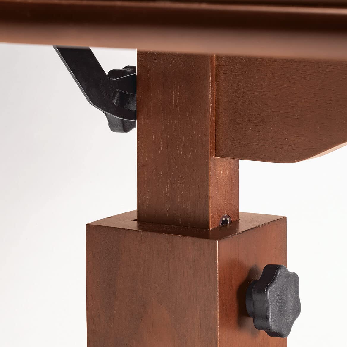 Adjustable C-Shaped Side Accent Table with Raised Rim - Small Oak End Table for Living Room, Bedroom, or Office - Perfect for Holding Drinks, Books, and Decor