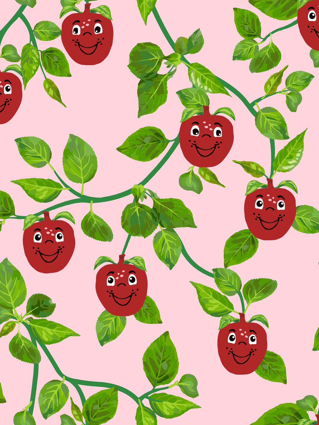 Fisher Price™ Happy Apple™ Branches Wallpaper - Pink Nursery Decor for Baby Rooms & Kids Bedrooms