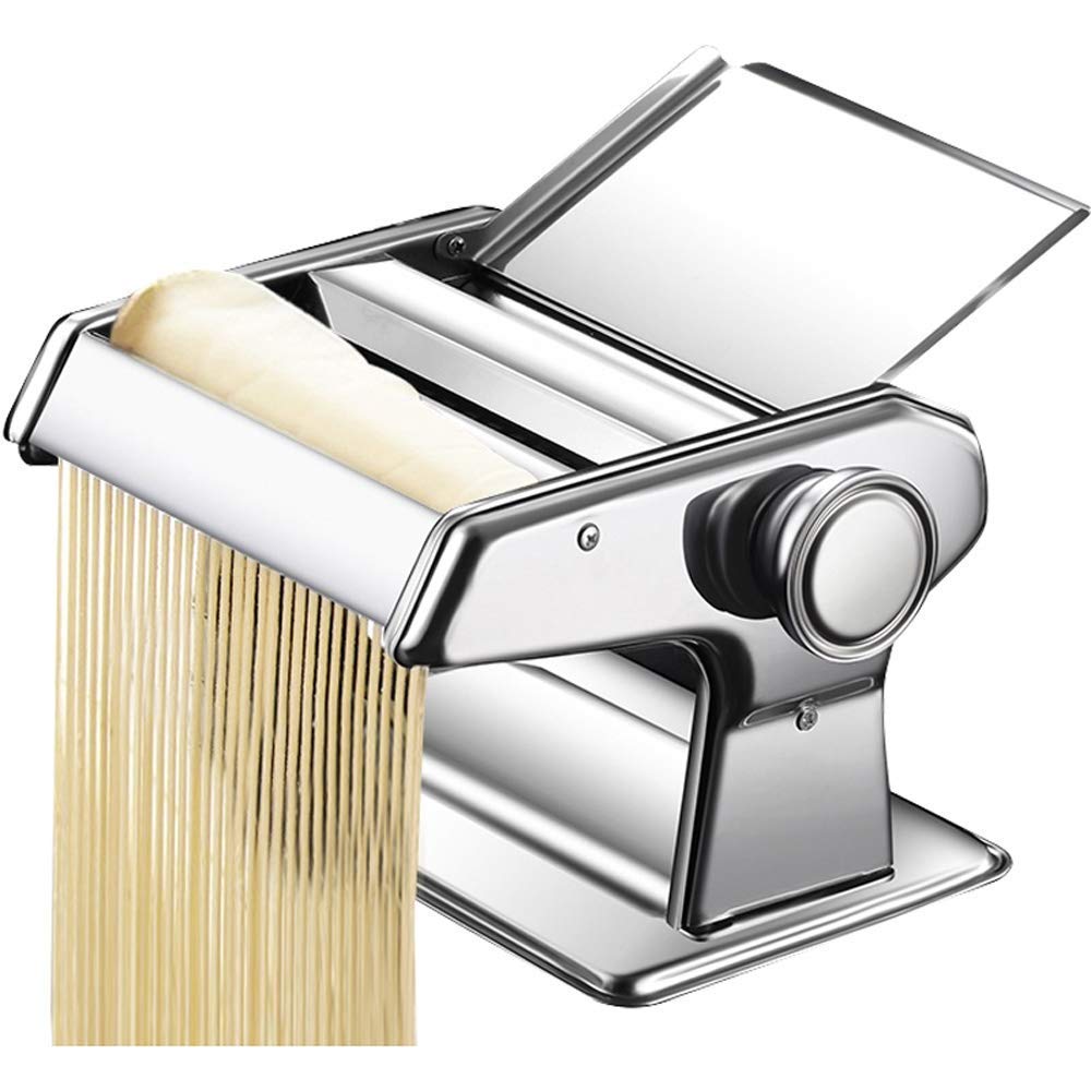 Premium Stainless Steel Pasta Maker Machine - JF-XUAN Manual Noodle Maker for Homemade Pasta, Lasagna & Dough - Compact 21x14x20cm Silver Pasta Roller & Cutter - Perfect for Italian Cooking, Family Meals & Restaurant-Quality Dishes at Home