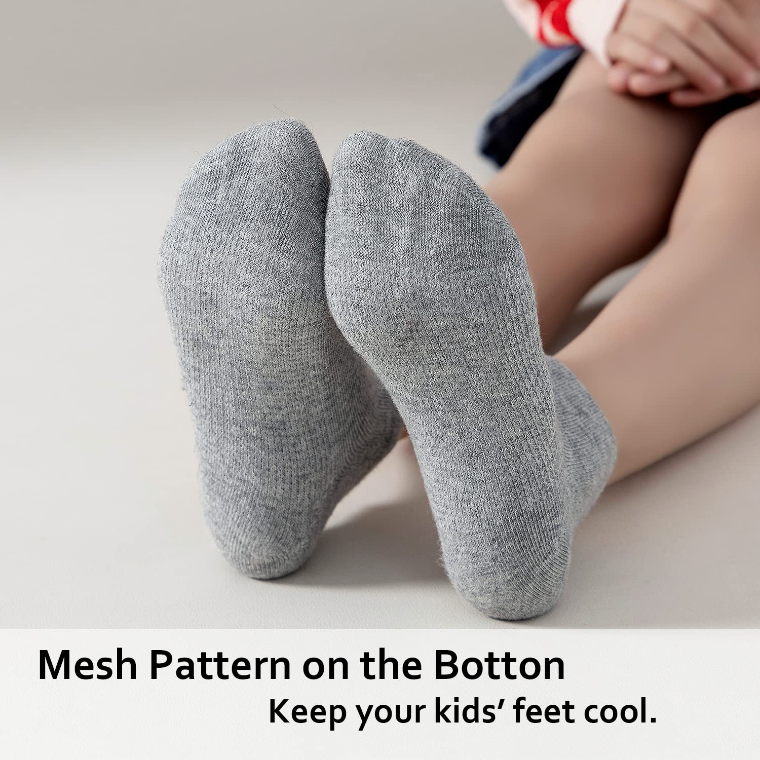EPEIUS Kids Ankle Socks - 6 Pack Seamless No Show Low Cut Cotton Socks for Girls & Boys - Breathable Athletic Socks for School, Sports & Everyday Wear