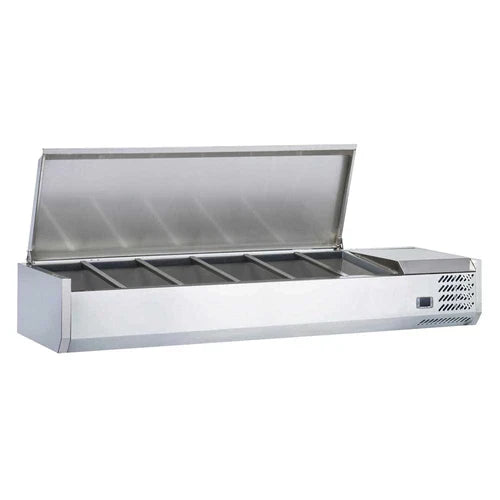 Coldline CTP60SS 60-Inch Stainless Steel Refrigerated Salad Bar with 6 Pans - Commercial Countertop Display for Restaurants, Cafes & Buffets