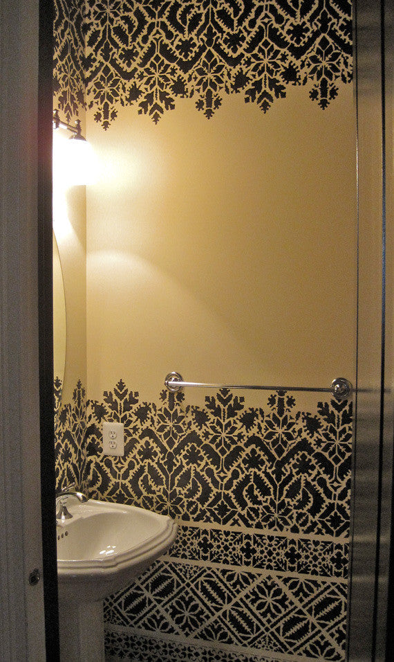 Moroccan Lace Stencil for DIY Home Decor - Arabic Geometric Wall Art Template for Painting, Stenciling & Craft Projects