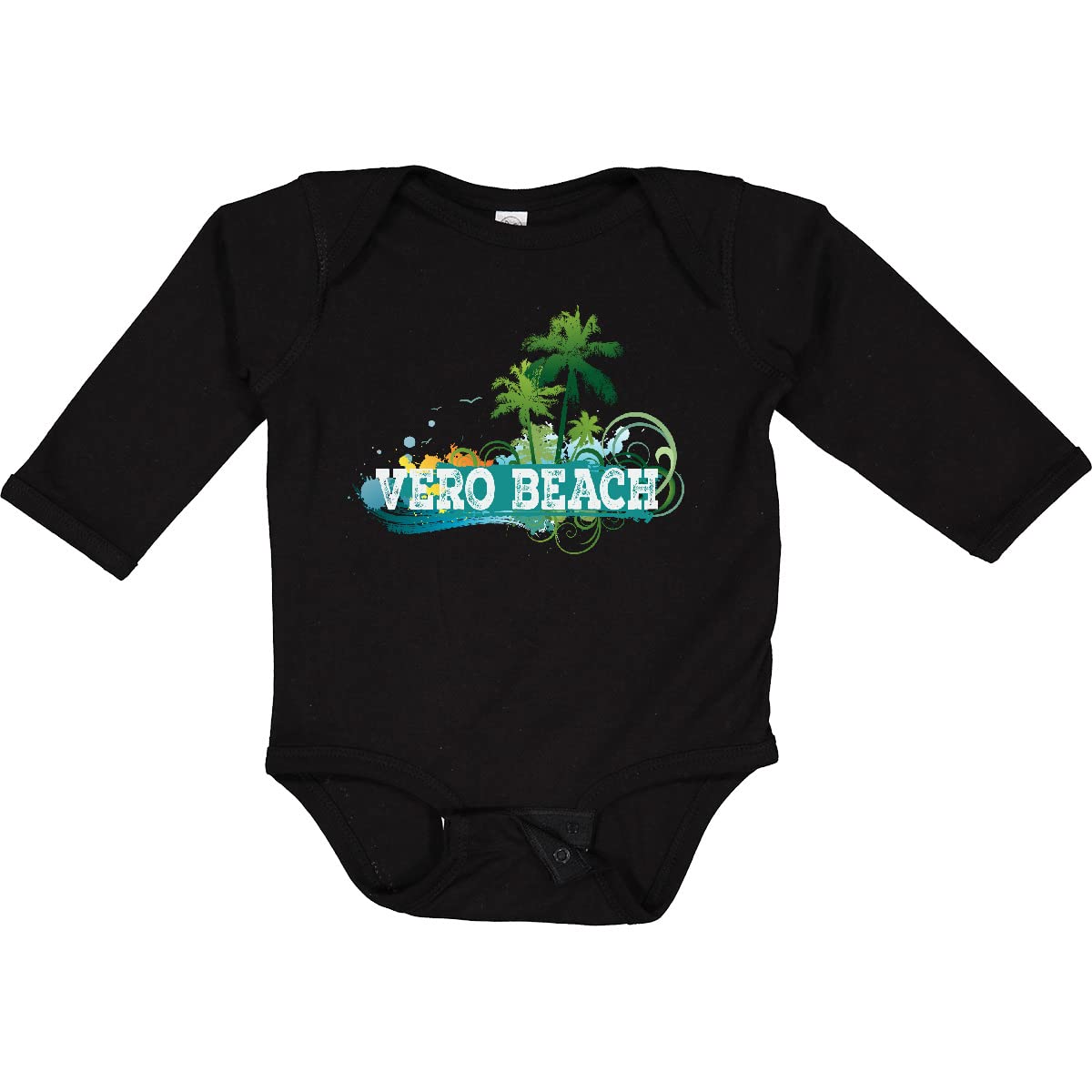 Inktastic Vero Beach Florida Vacation Long Sleeve Baby Bodysuit - Soft Cotton Creeper for Newborns & Infants - Beach Travel Outfit, Family Vacation Gift Idea