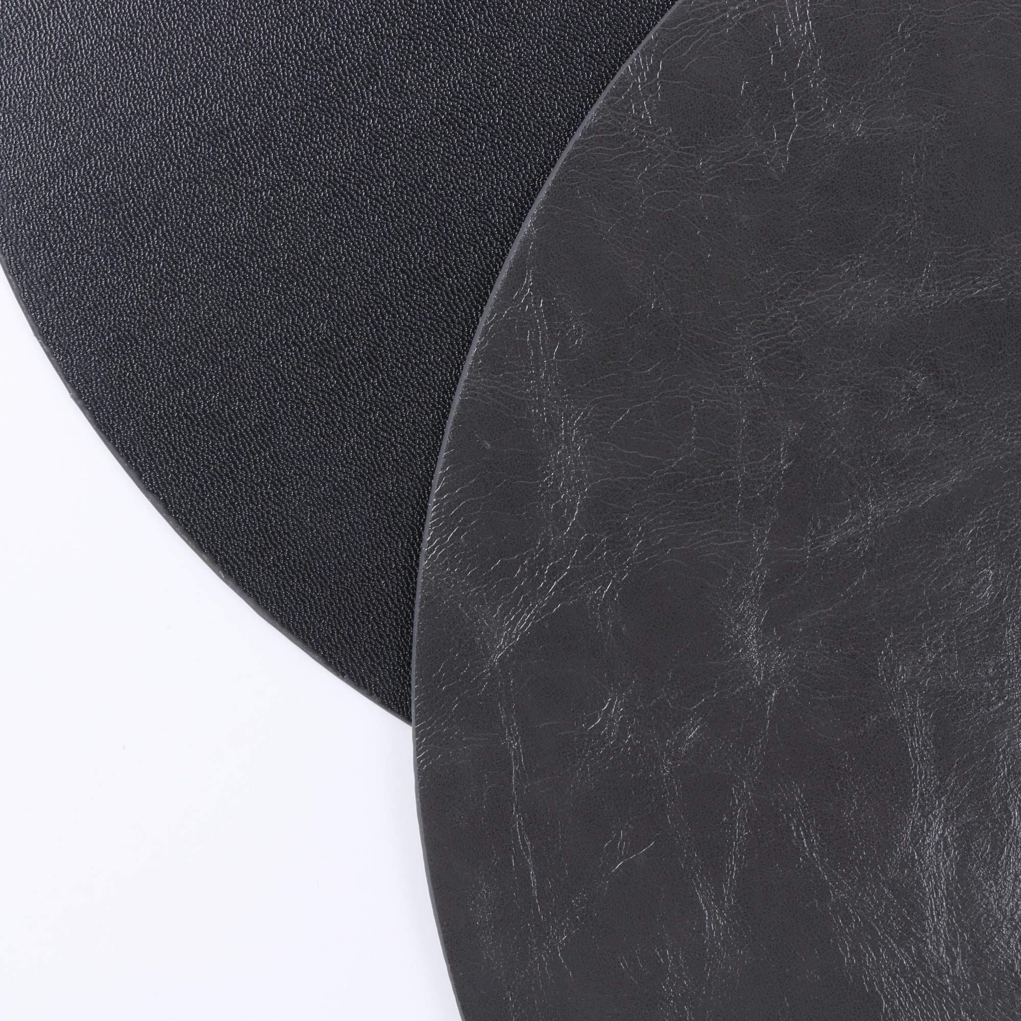 8-Piece Faux Leather Round Placemats and Coasters Set - Waterproof, Stain-Resistant Kitchen Table Mats for Dining Room, Coffee Bar & Home Decor - Easy to Clean & Durable for Daily Use