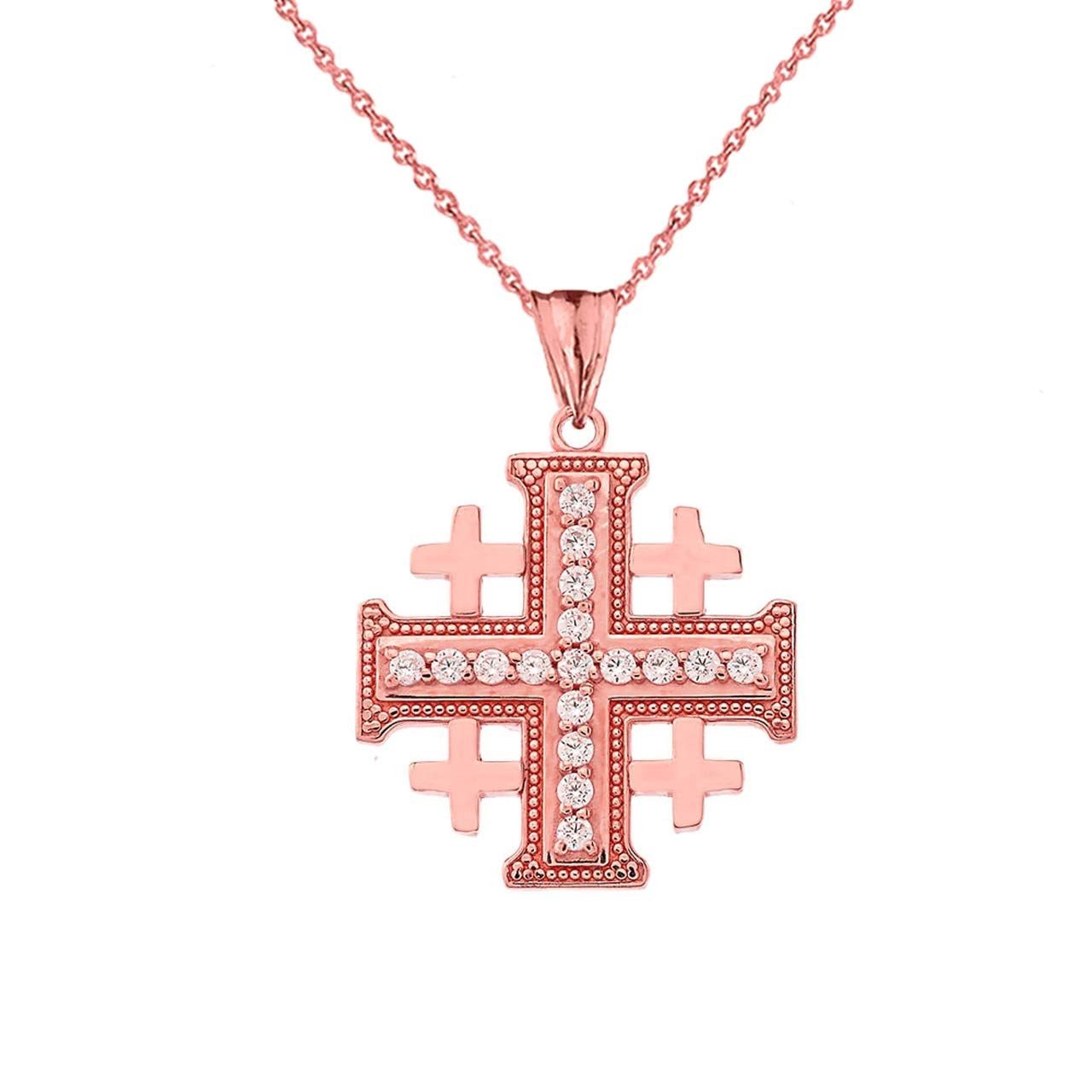 10k Gold Diamond Crusaders Cross Pendant Necklace for Women - Certified Religious Jewelry for Gifts, Weddings & Everyday Wear