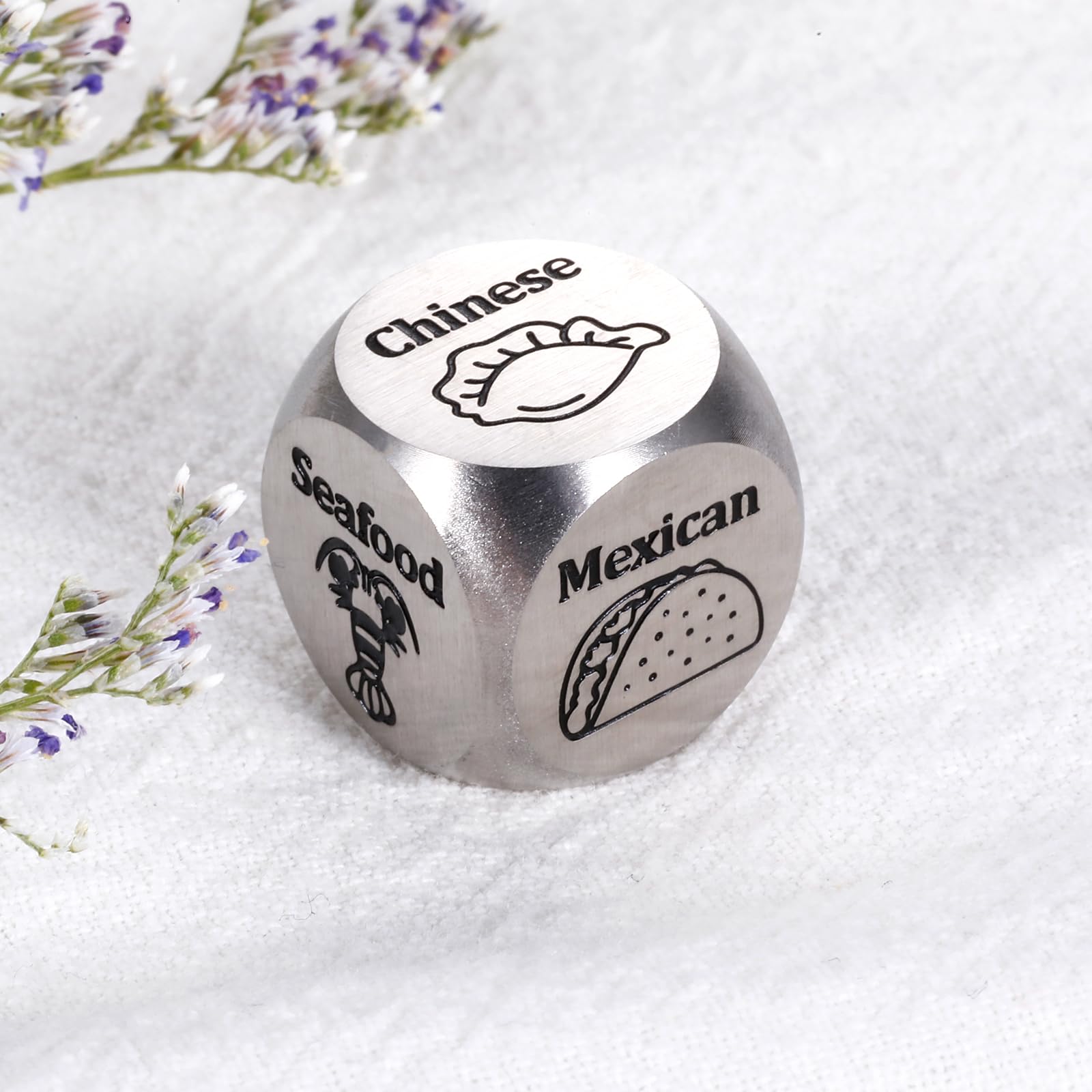 Food Decision Dice - Fun Couples Gift for Valentine's Day, Anniversary & Weddings | Romantic Dinner Dice Game for Him/Her, Husband/Wife, Boyfriend/Girlfriend | Perfect for Date Nights & Relationship Building