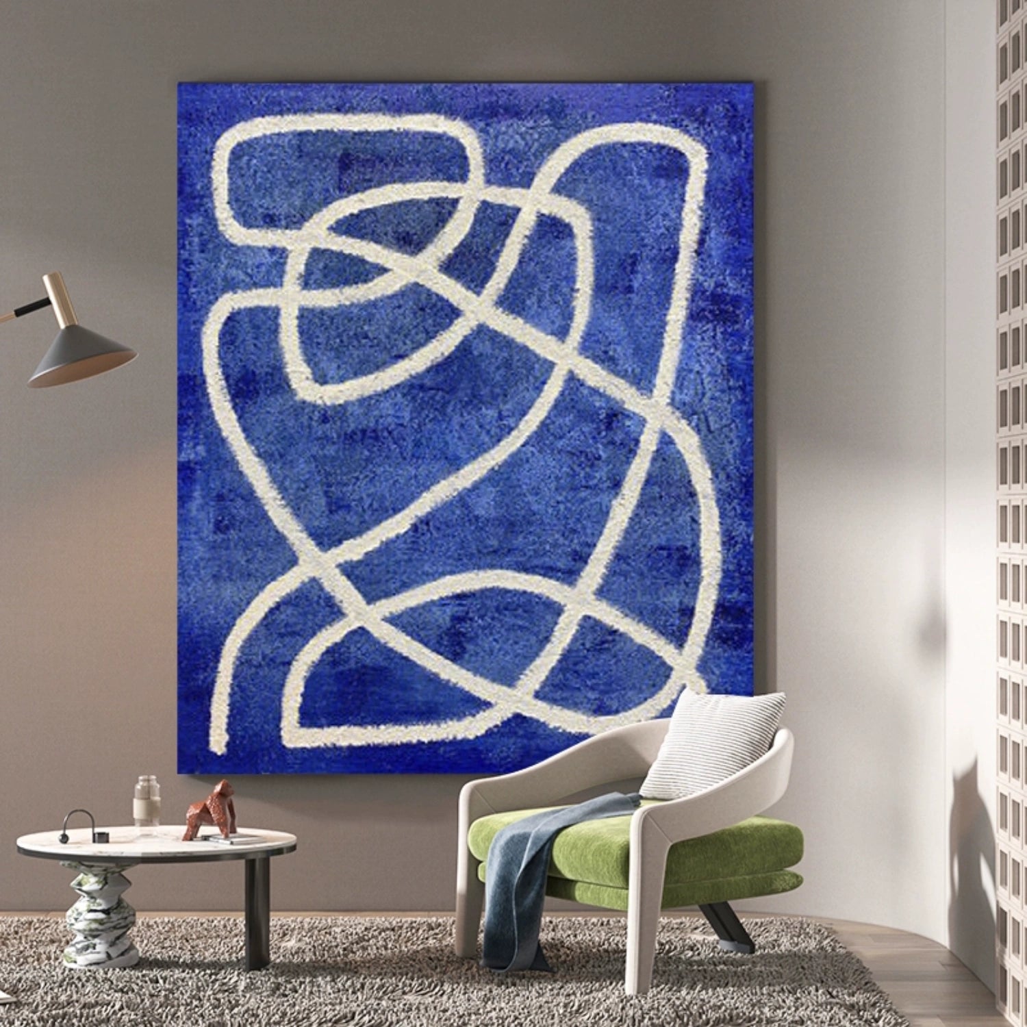 Abstract Texture Painting #AB 337 - Modern Wall Art Decor for Living Room, Bedroom & Office - Unique Handmade Canvas Artwork