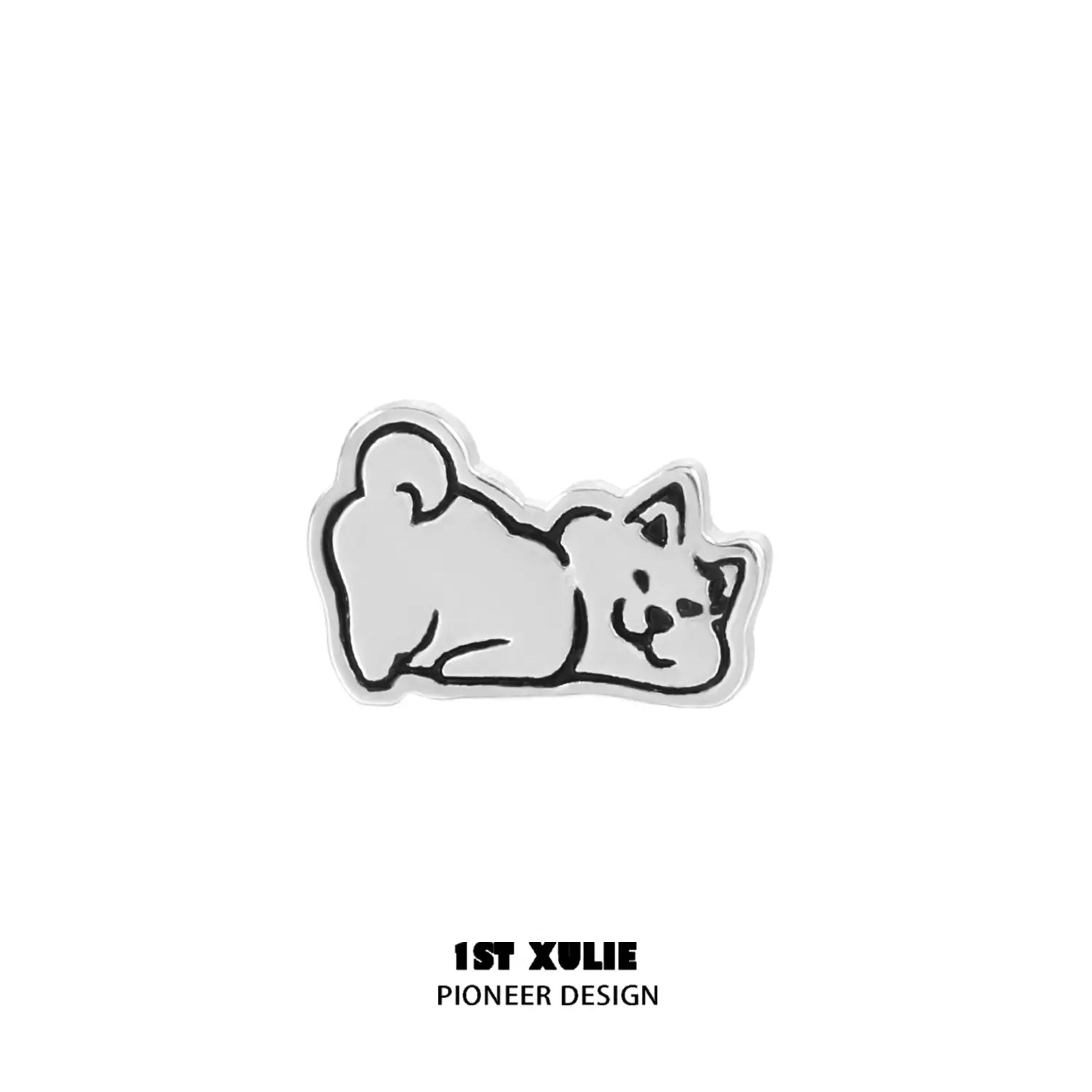 Graffiti Puppy S925 Sterling Silver Stud Earrings for Women - Cute Dog Earrings for Everyday Wear & Gifts - Perfect for Casual Outfits, Parties & Animal Lovers