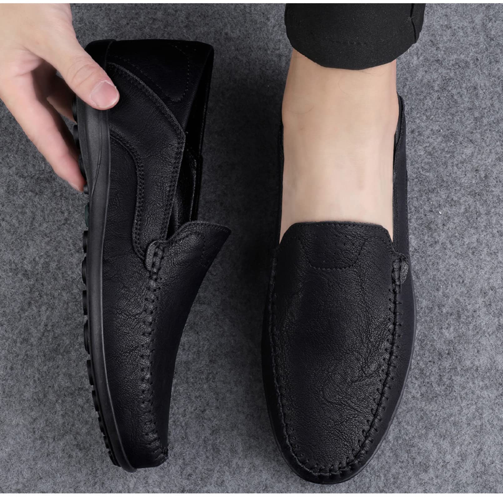 Men's Casual Slip-On Loafers - Lightweight Comfortable Moccasin Boat Shoes for Driving & Daily Wear | Perfect for Work, Travel and Leisure Activities