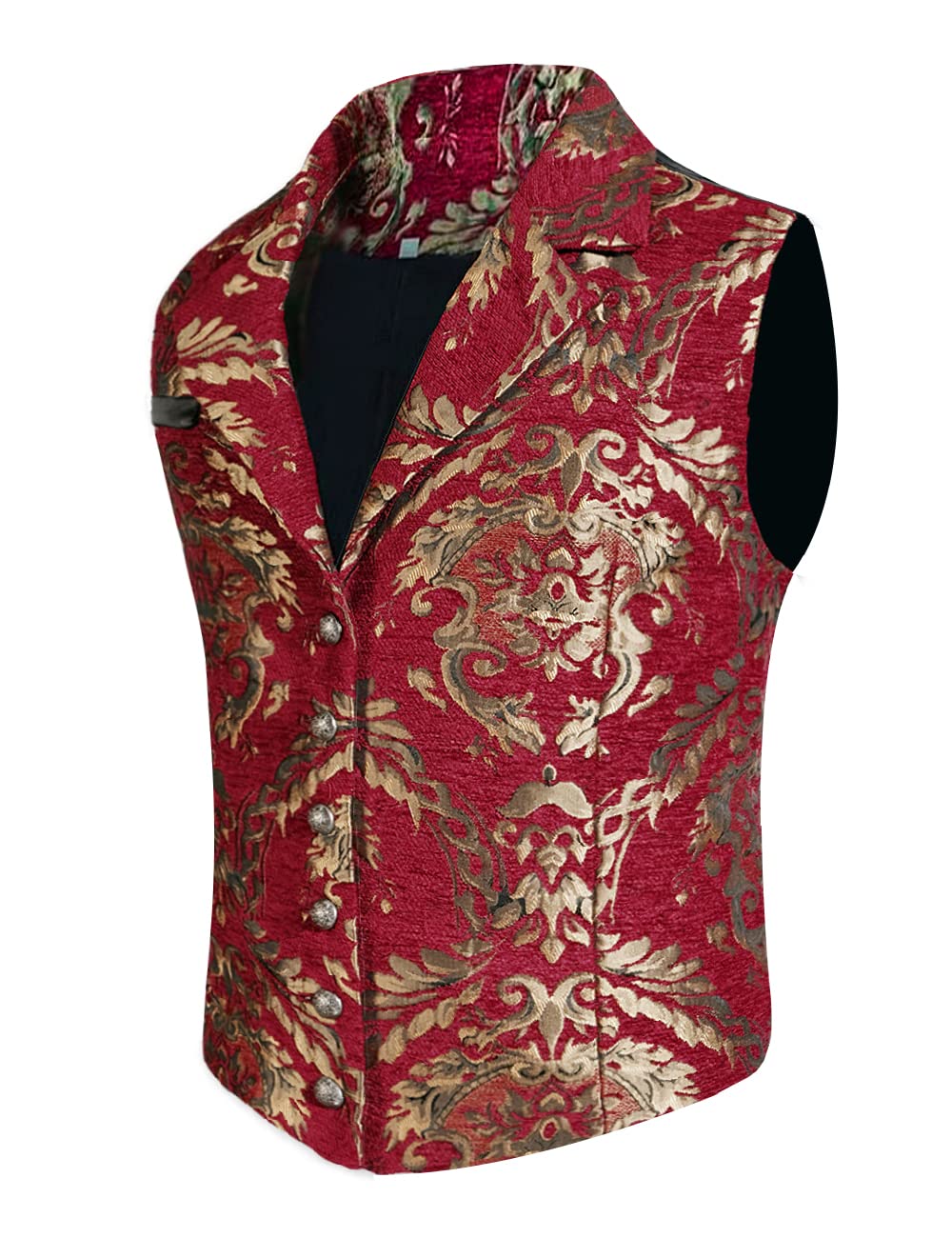 Men's Steampunk Vest Gothic Corset Waistcoat - Victorian Jacquard Costume for Masquerade Ball, Cosplay & Gothic Fashion Outfits