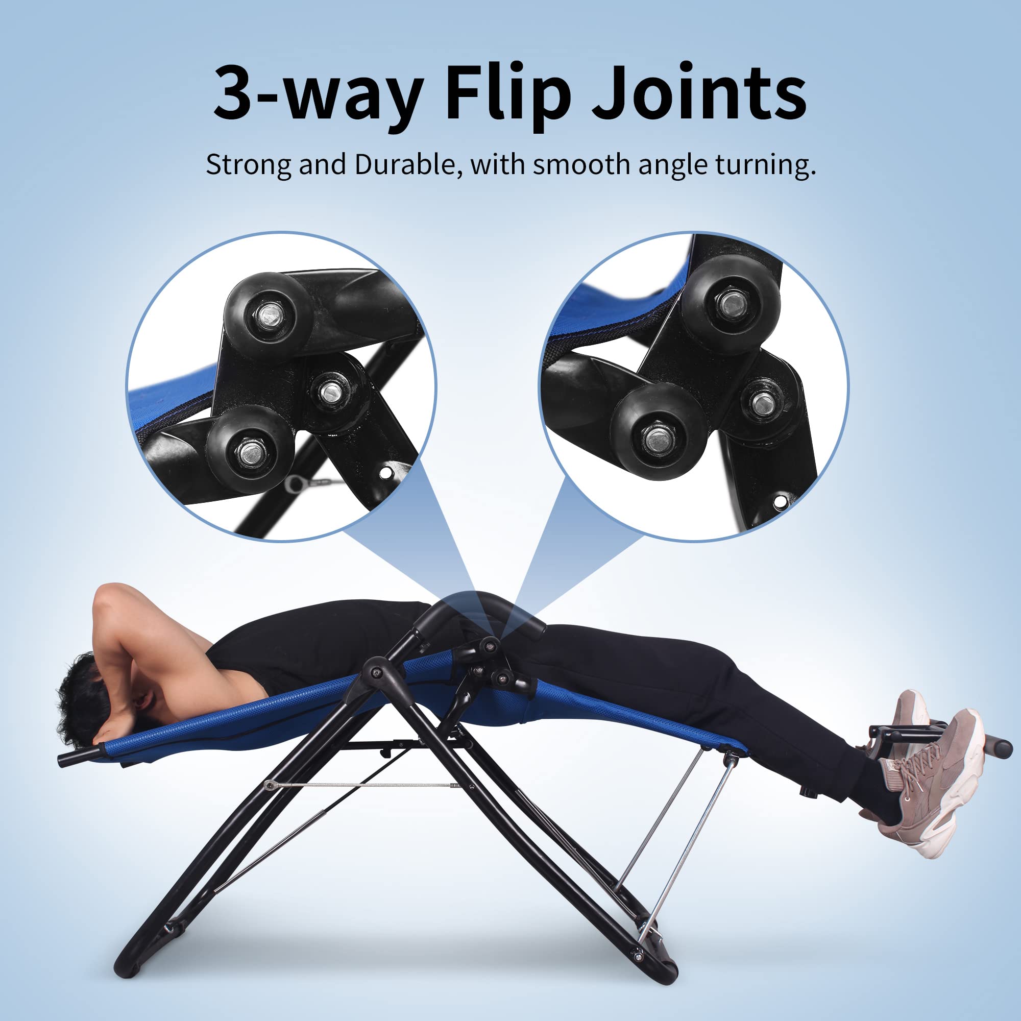Leikefitness Ab Exercise Chair - Core Strengthening, Lightweight & Foldable Abdominal Trainer for Home Gym - Perfect for Strength Training, Inversion Therapy & Fitness Routines (Blue) AB3900