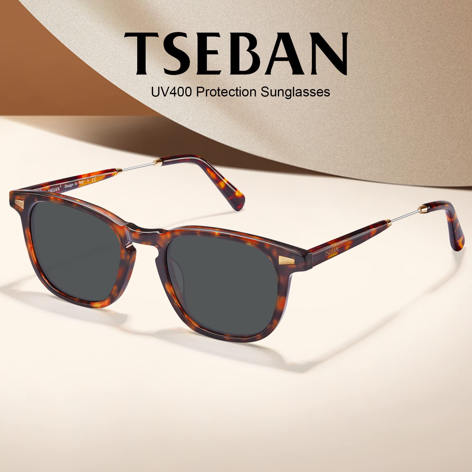 Stylish Acetate Retro Polarized Sunglasses for Women - UV400 Protection, Handcrafted Square Frame Driving Glasses - Perfect for Beach, Driving & Outdoor Activities