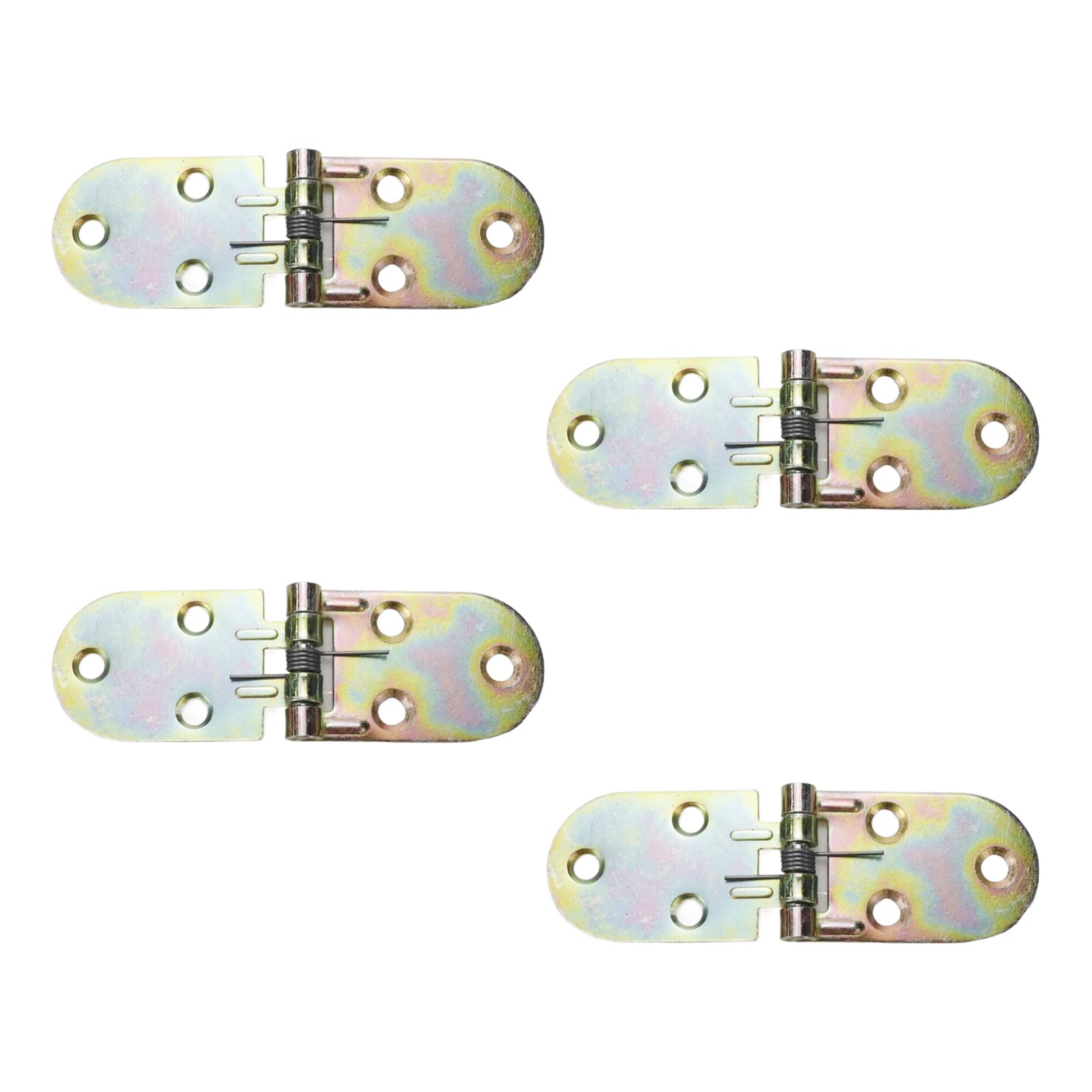 Wealrit 4 Pack Round Edge Spring Hinges - Self Opening Cabinet Hinges with Screws, Durable Iron Construction (Colorful Options) - Perfect for Kitchen Cabinets, Wardrobes & Furniture Doors