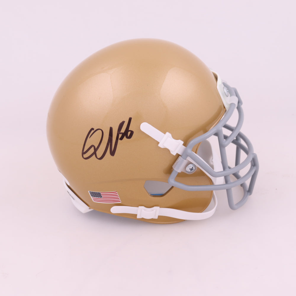 Quenton Nelson Autographed Notre Dame Fighting Irish Schutt Mini Football Helmet - Collectible Memorabilia for Fans & Sports Enthusiasts - Perfect for Display, Gifts, and Game Room Decor