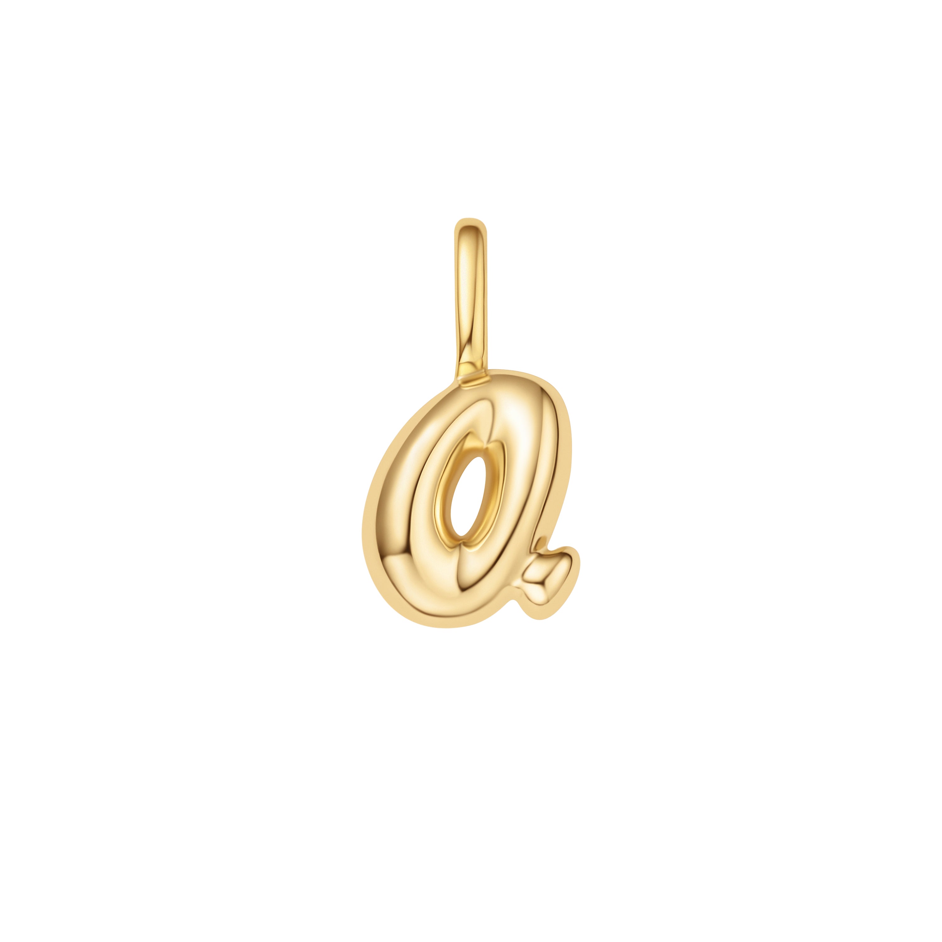 14K Gold Letter Q Charm Pendant - Elegant Initial Necklace for Women, Perfect for Gifts, Birthdays & Personalized Jewelry