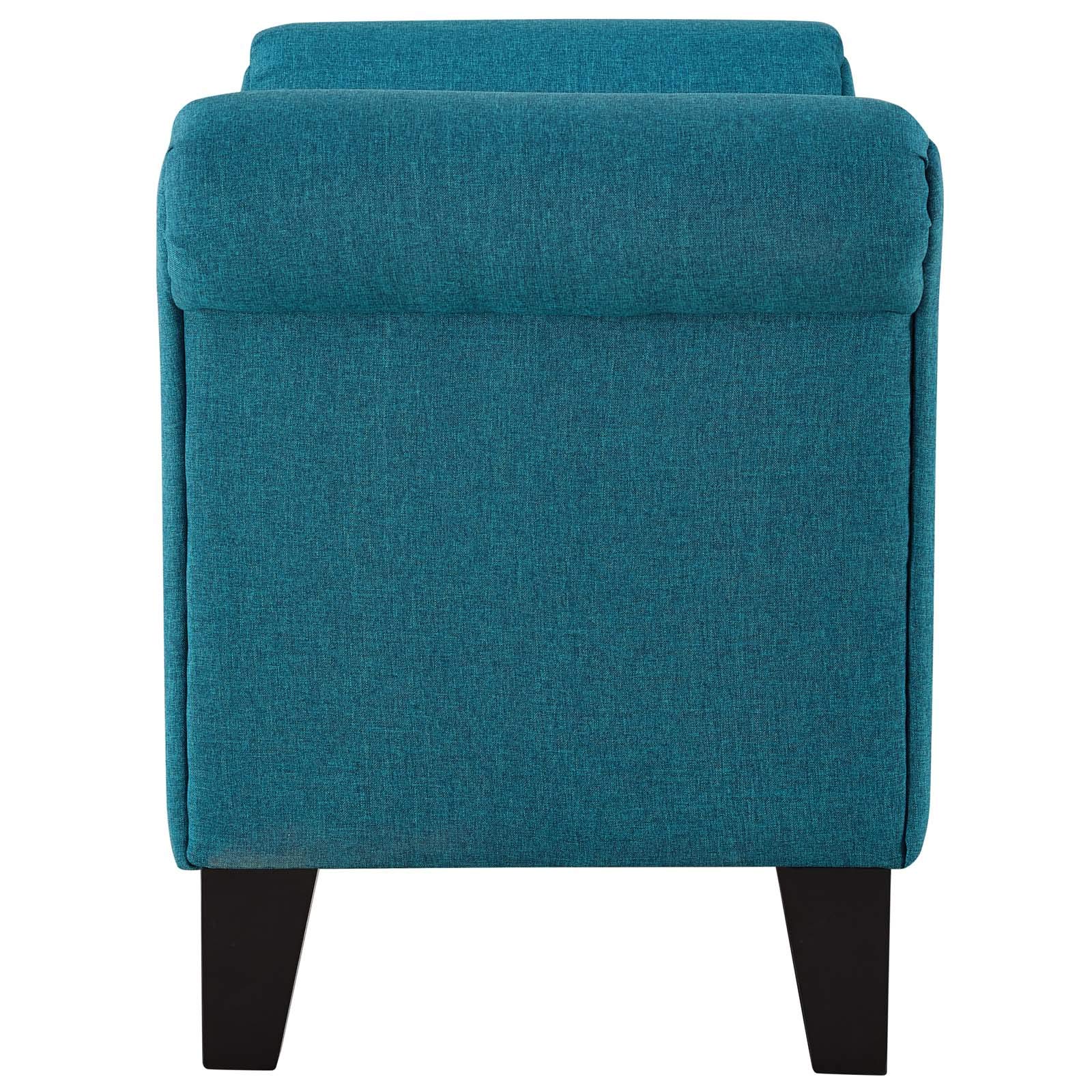 Modern Contemporary Accent Chair - Urban Design Living Room Lounge Club Lobby Bench with Fabric Upholstery in Aqua Blue - Perfect for Home, Office, Hotel and Commercial Spaces