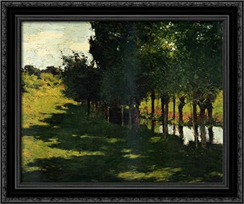 Willard Metcalf 24x20 Black Ornate Wood Framed Canvas Art - Sunlight and Shadow Landscape Painting - Perfect for Living Room, Bedroom & Office Wall Decor