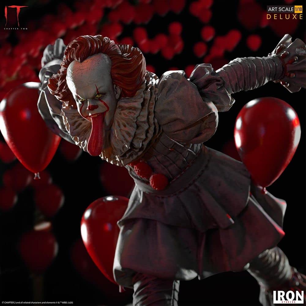 Pennywise Deluxe Statue - IT Movie Collectible - 1/10 Art Scale Figure for Horror Fans & Home Decor