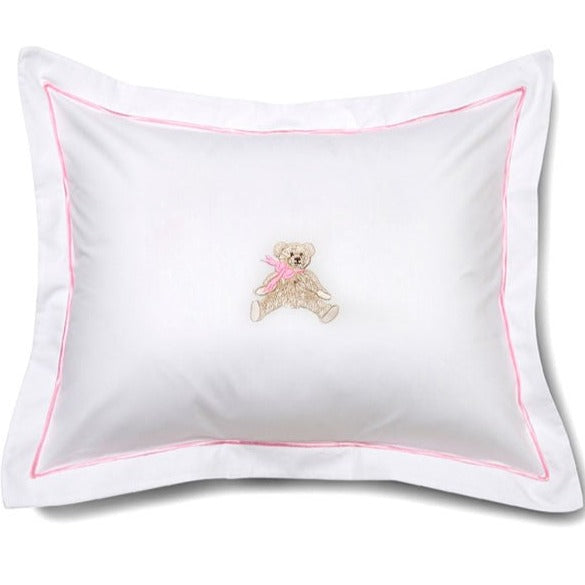 Baby Boudoir Pillow Cover in Bow Teddy Pink - Soft Nursery Decor for Cribs, Bassinets & Baby Showers - Perfect for Newborn Photography & Nursery Styling