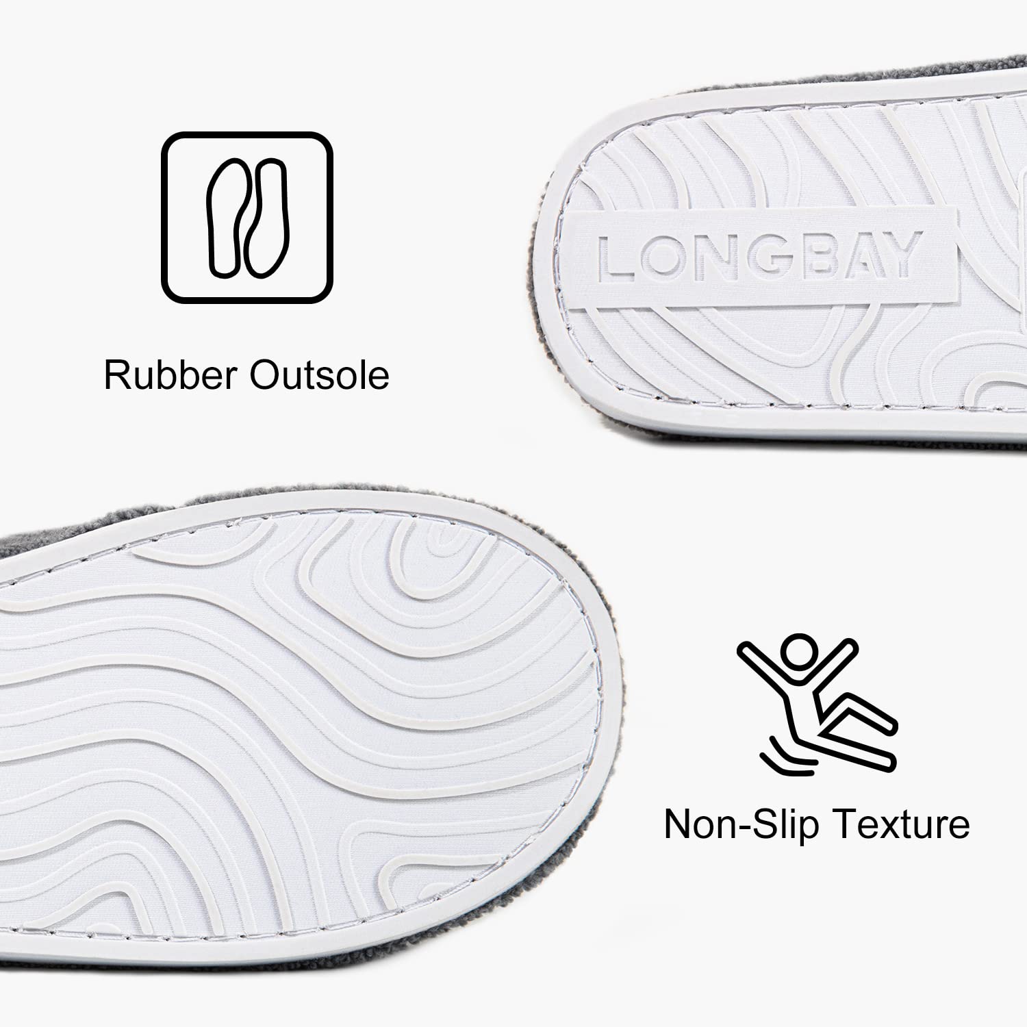 LongBay Women's Open Toe Diabetic Slippers with Memory Foam - Adjustable Strap House Shoes for Indoor, Bedroom & Summer Wear - Comfortable Non-Slip Casual Slippers for Elderly & Swollen Feet Relief