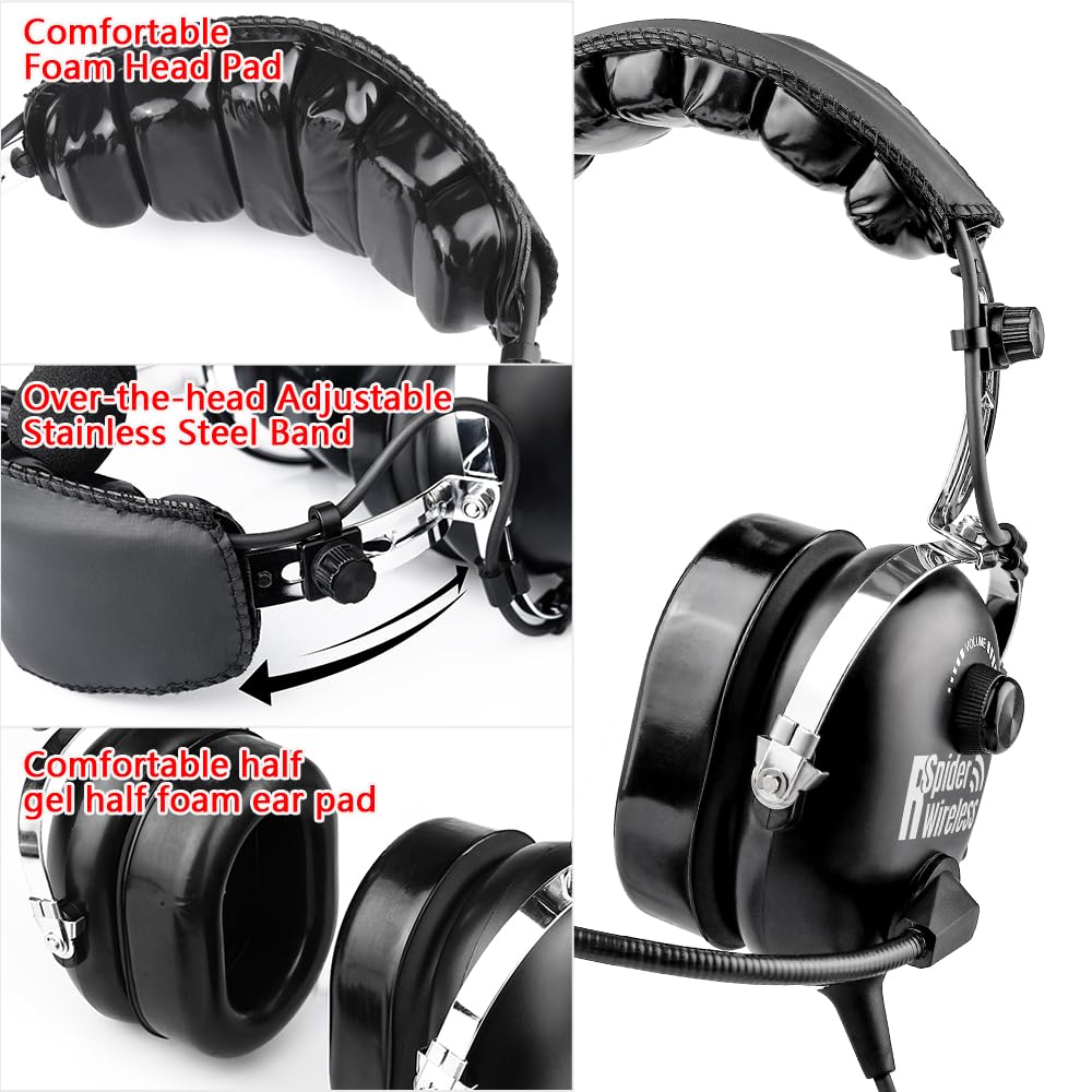Professional Aviation Headset for Pilots - Noise Cancelling Headphones with 24dB Reduction, Comfort Ear Seals, MP3 Support & Carrying Case - Perfect for Flight Training, Commercial Flying and Cockpit Communication