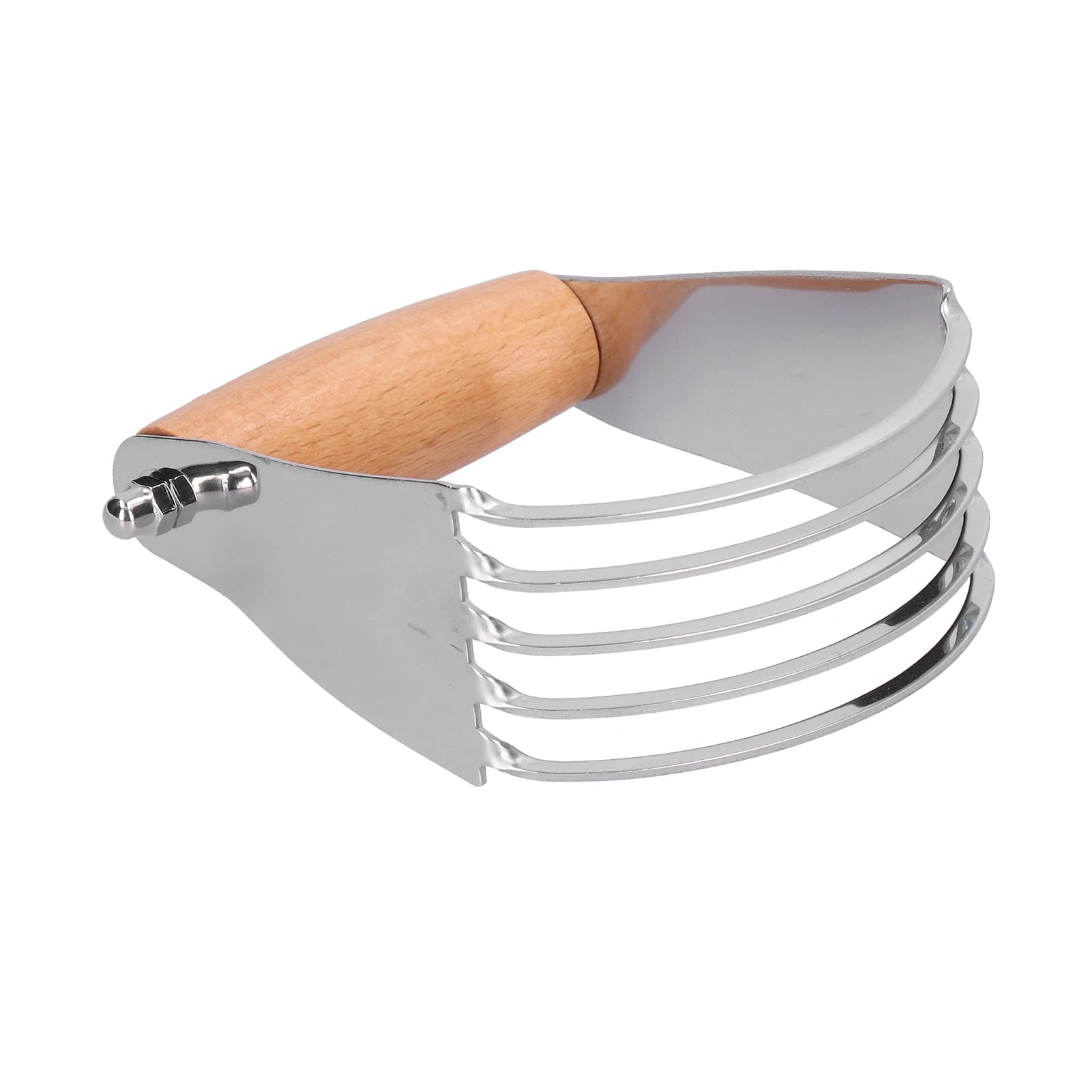 Professional Pastry Blender with Strong Thick Blade - Wood & Blue Dough Cutter for Baking Pies, Biscuits & Pastries - Ergonomic Soft Handle Fits All Hand Sizes - Perfect for Home Bakers & Professional Chefs (Ideal for Mixing Dough, Cutting Butter into Flour, and Creating Flaky Pastry Textures)