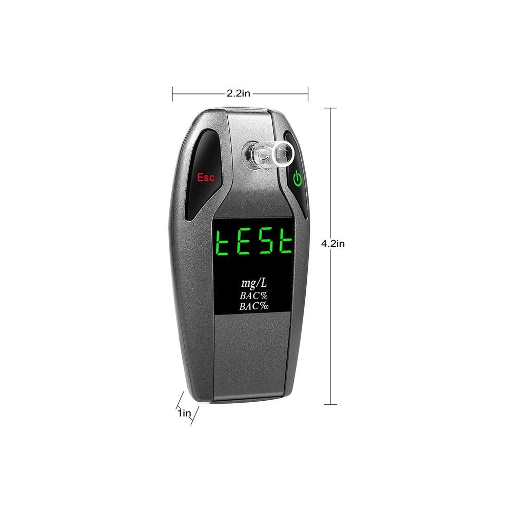 Professional Portable Breathalyzer with 5 Mouthpieces - High Accuracy Alcohol Tester for Personal & Workplace Use | Ideal for Parties, Driving Safety & Employee Testing