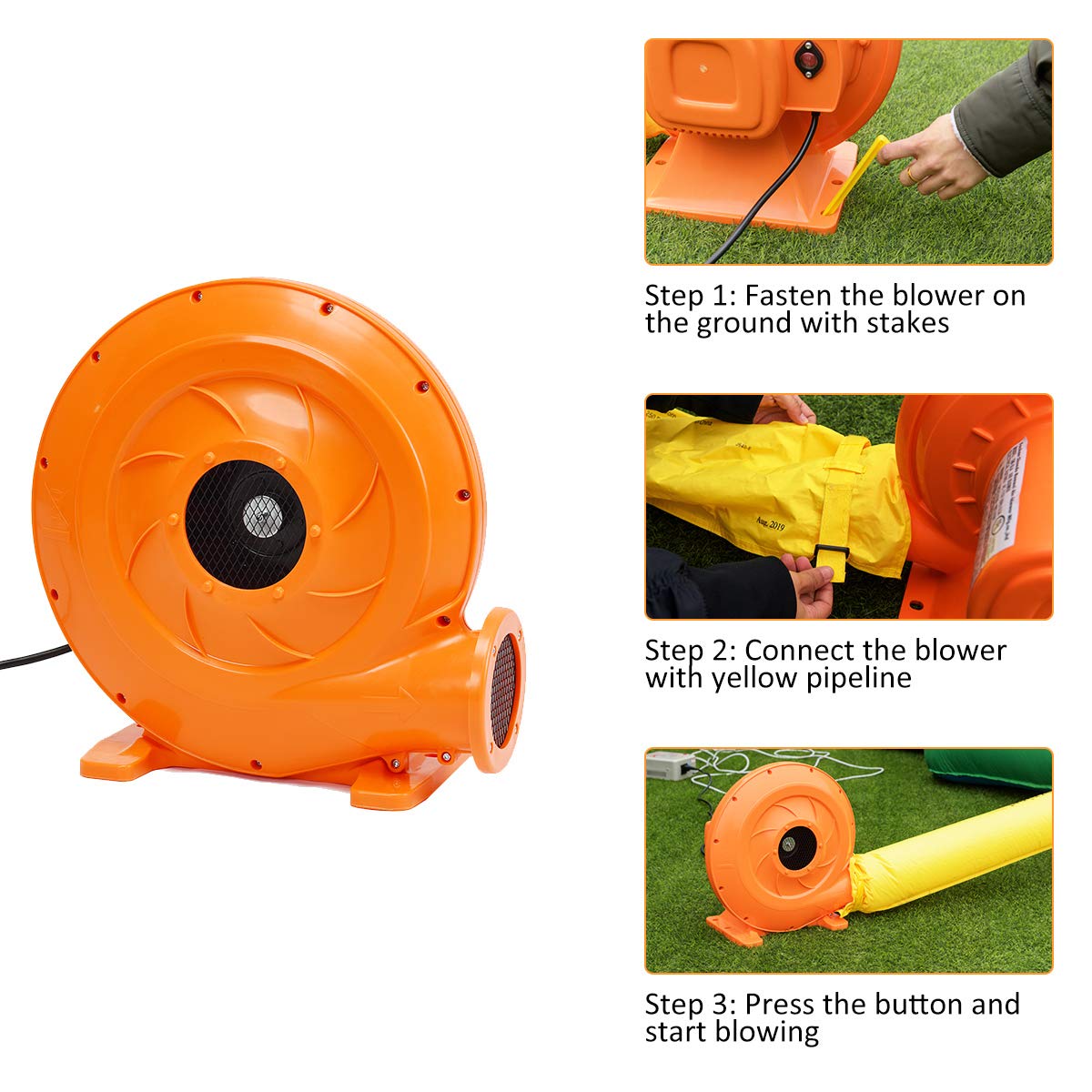 BOUNTECH 6-in-1 Inflatable Water Slide & Bounce House for Kids - 740W Blower, Splash Pool, Water Cannon - Outdoor Backyard Summer Party Toy for Toddlers Boys Girls - Perfect for Birthday Parties, Family Gatherings & Backyard Fun