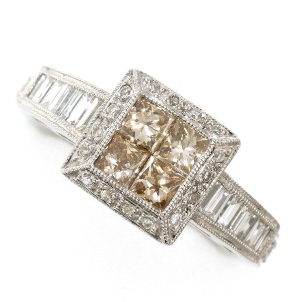 18K White Gold Brown Diamond Ring for Women - Elegant Wedding, Engagement & Anniversary Jewelry Gift - Perfect for Special Occasions & Everyday Wear