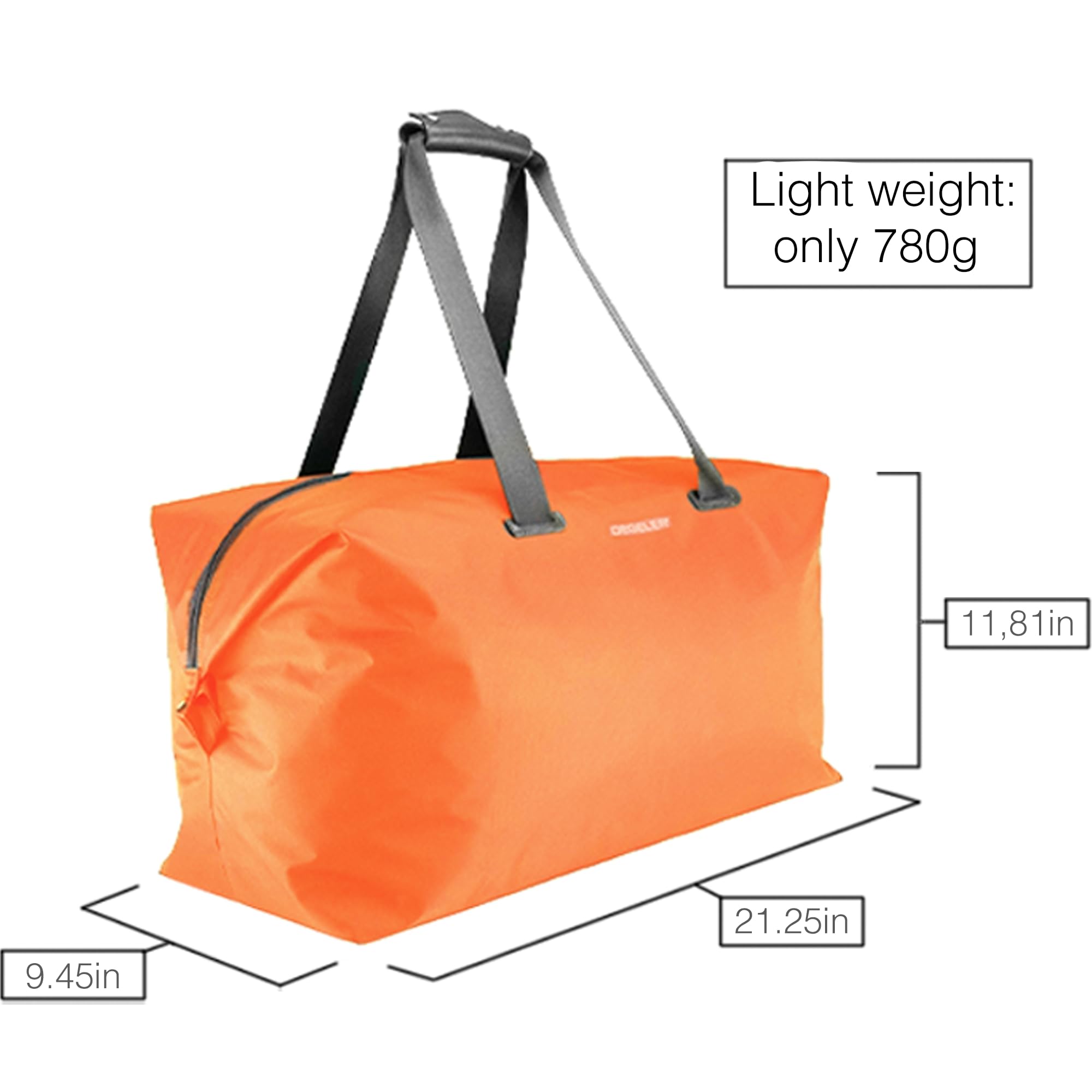 Stylish Weekender Travel Bag - Lightweight Carry-On Duffle for Women & Men - Perfect Overnight Bag for Weekend Getaways & Business Trips - Orange