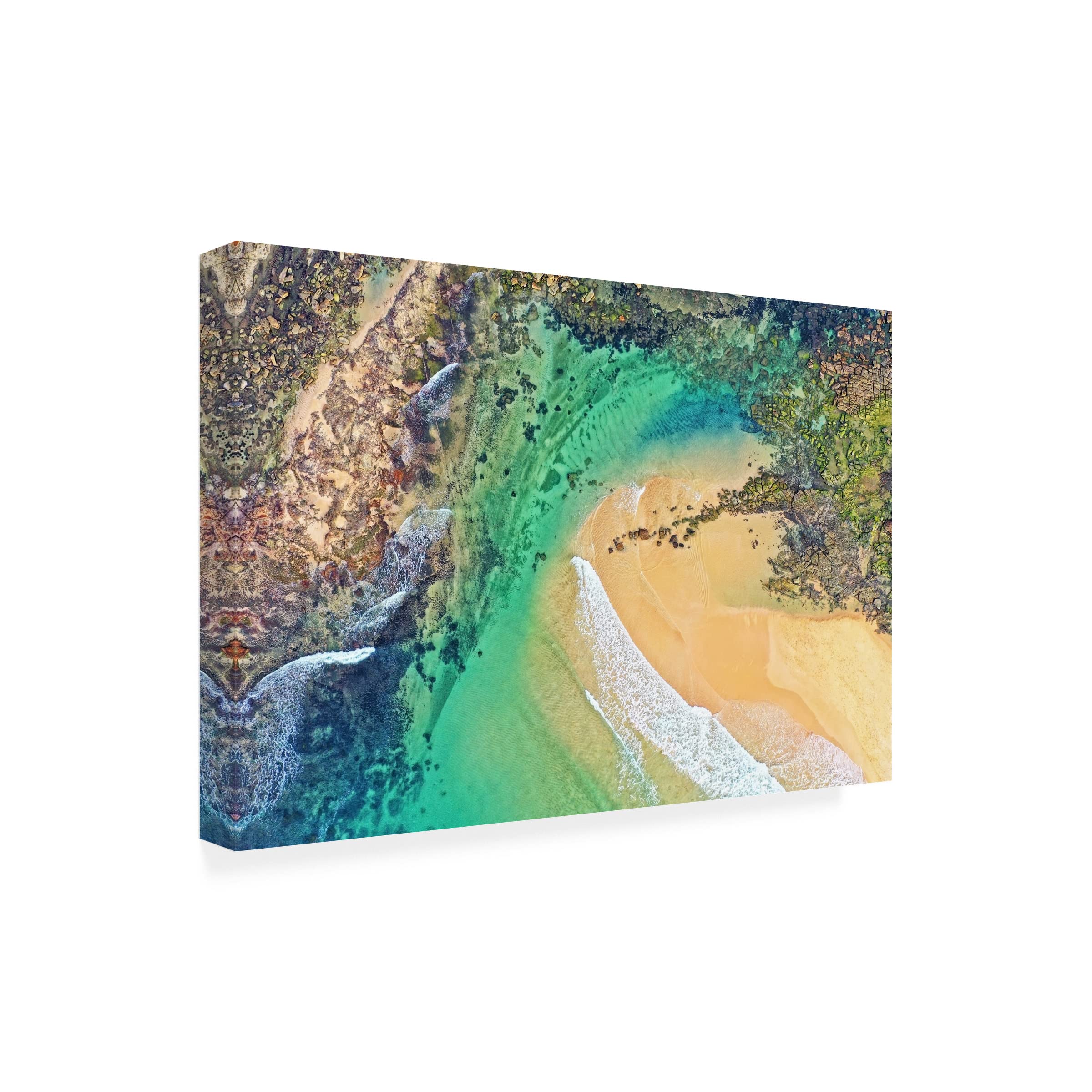 Trademark Fine Art 'Ocean Abstractions 3' Canvas Wall Art by Beata Czyzowska Young - Modern Coastal Painting for Living Room, Bedroom & Office Decor