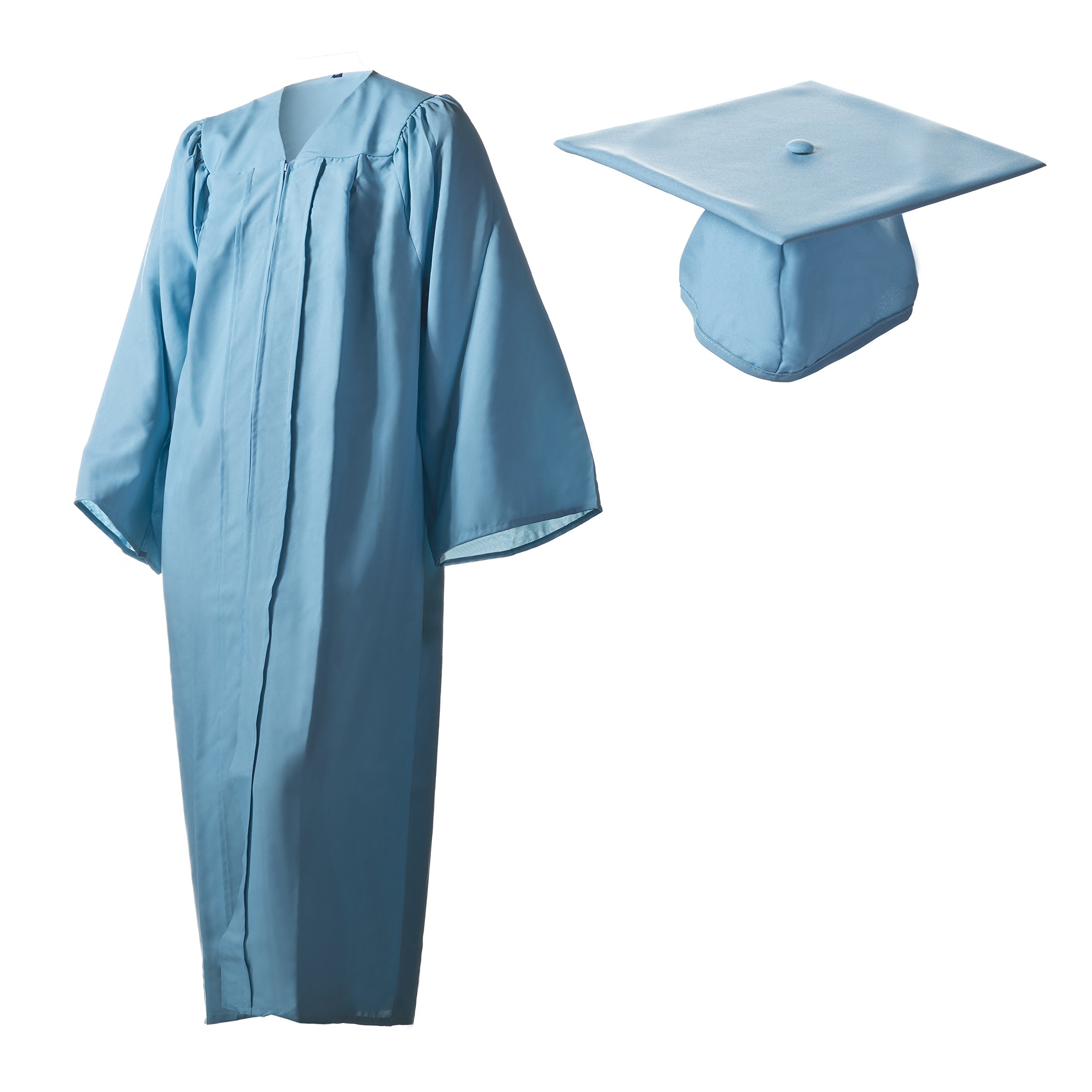 Matte Light Blue Graduation Cap and Gown Set - High School & College Commencement Outfit (XS-XXL) | Perfect for Graduation Ceremonies, Photos & Celebrations